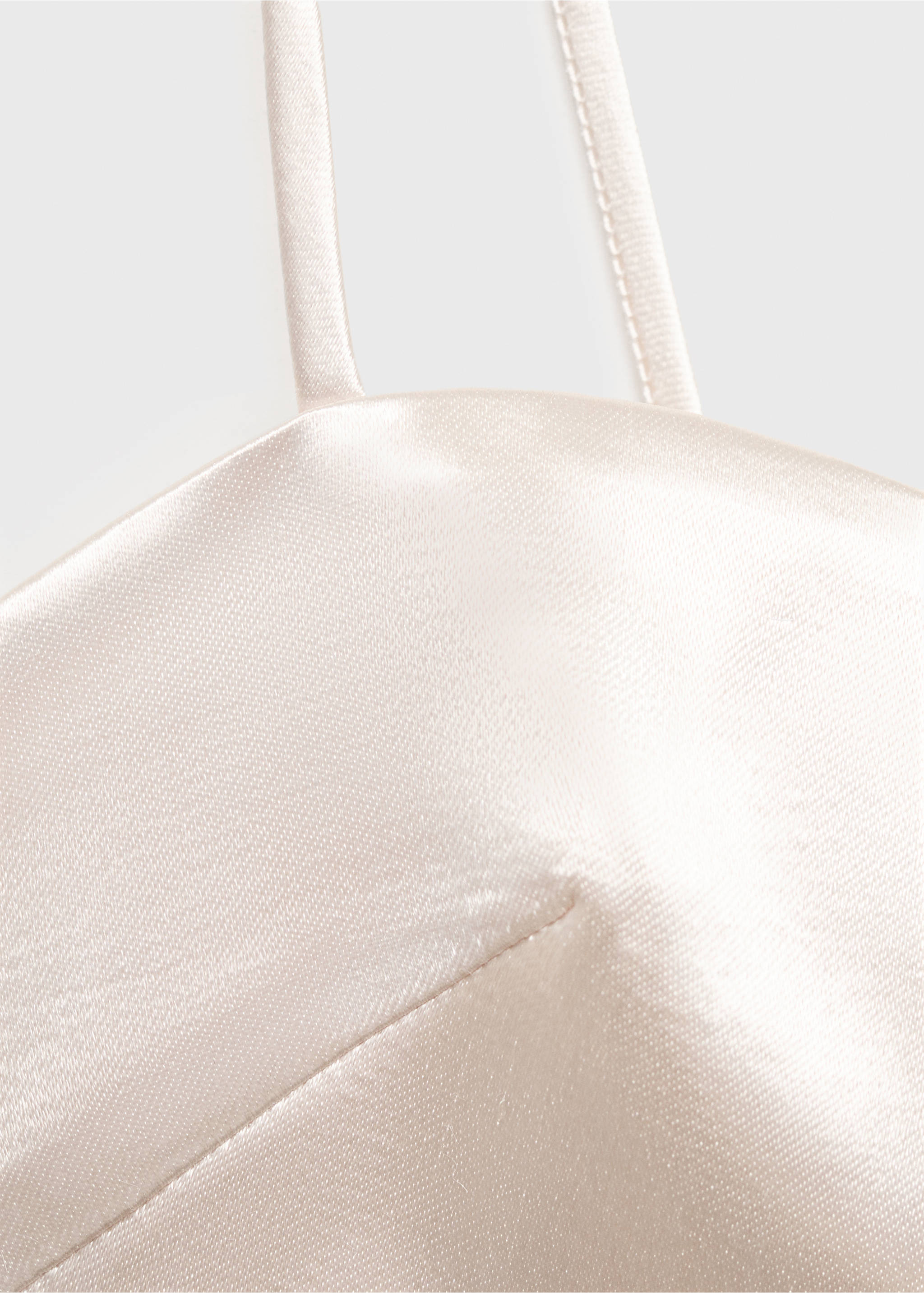 Satin crop top - Details of the article 8, Silver. Ref: 17021278-00.
