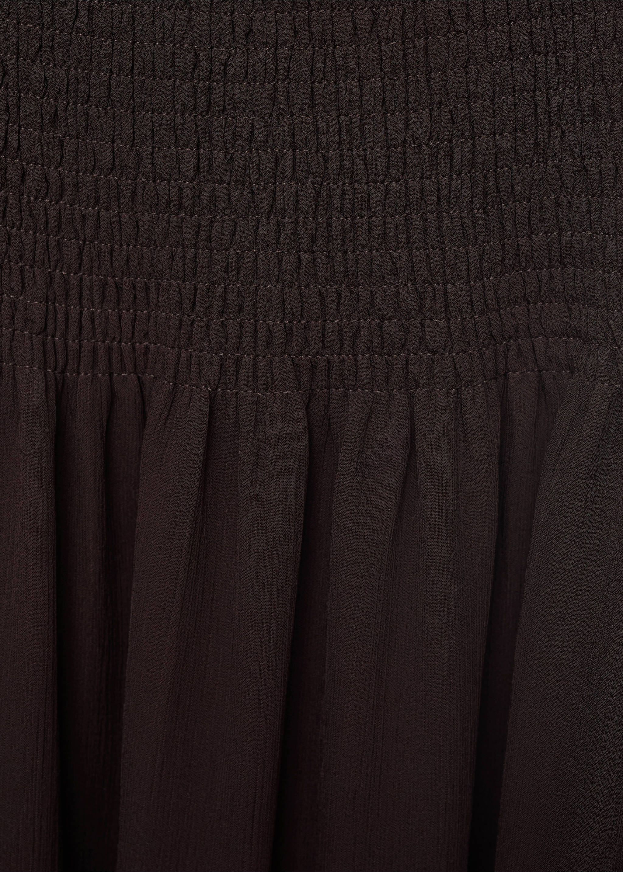 Asymmetrical dress with gathered body - Details of the article 8, Chocolate. Ref: 17021281-00.