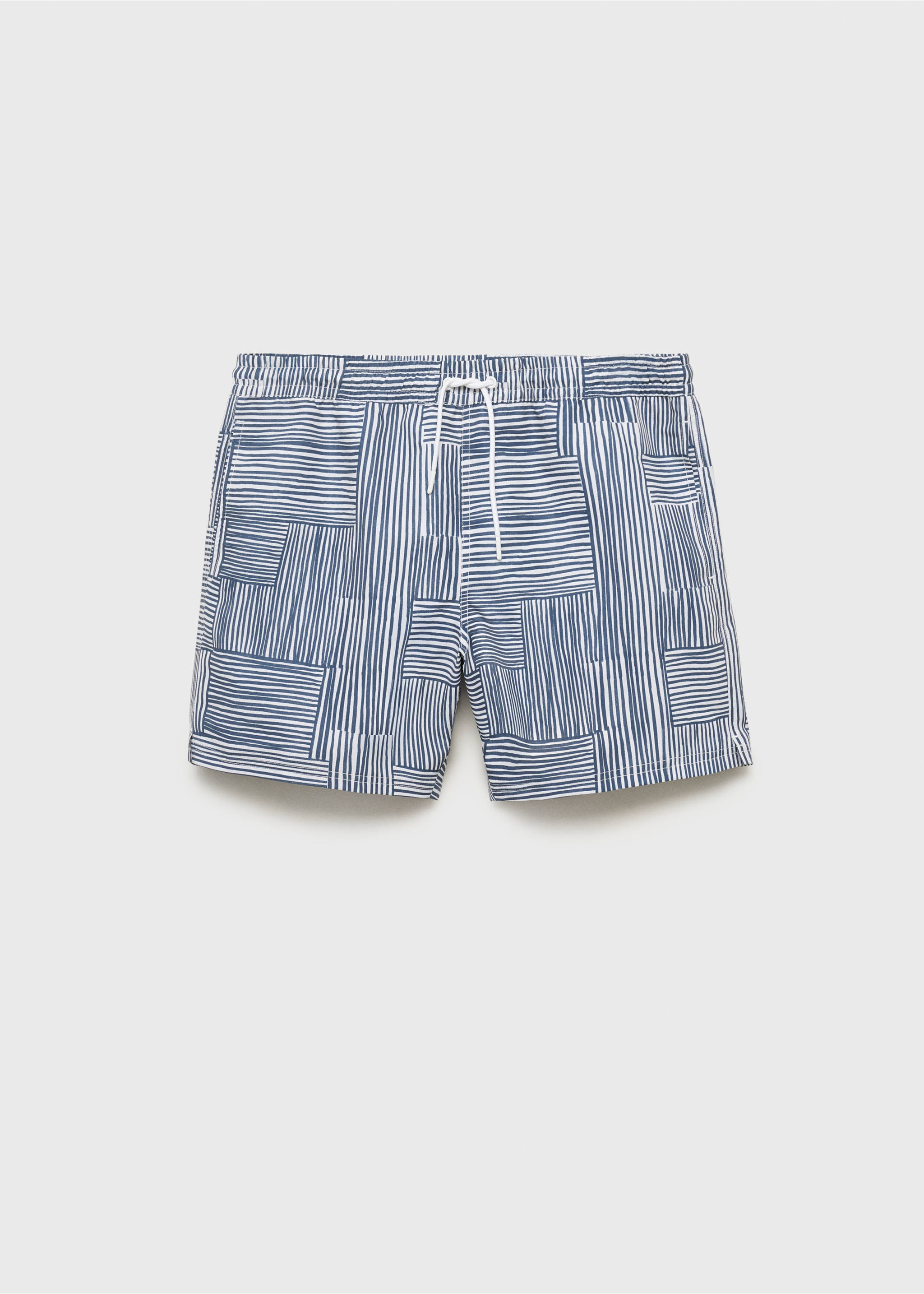 Mehrfarbig gestreifte Badeshorts - Artikel ohne Model, Blau. Ref: 17021285-00.