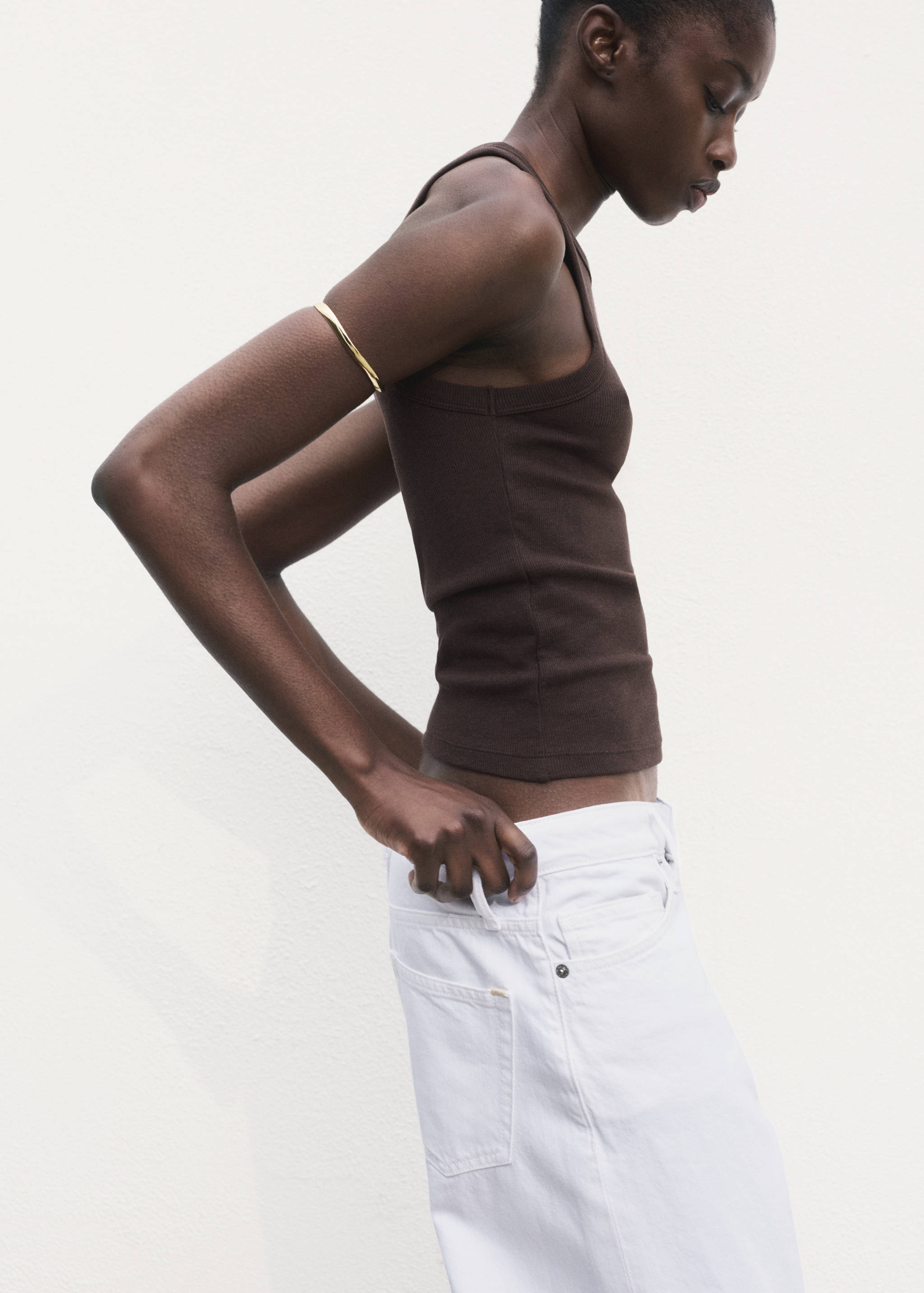 Top côtelé en coton - Plan moyen