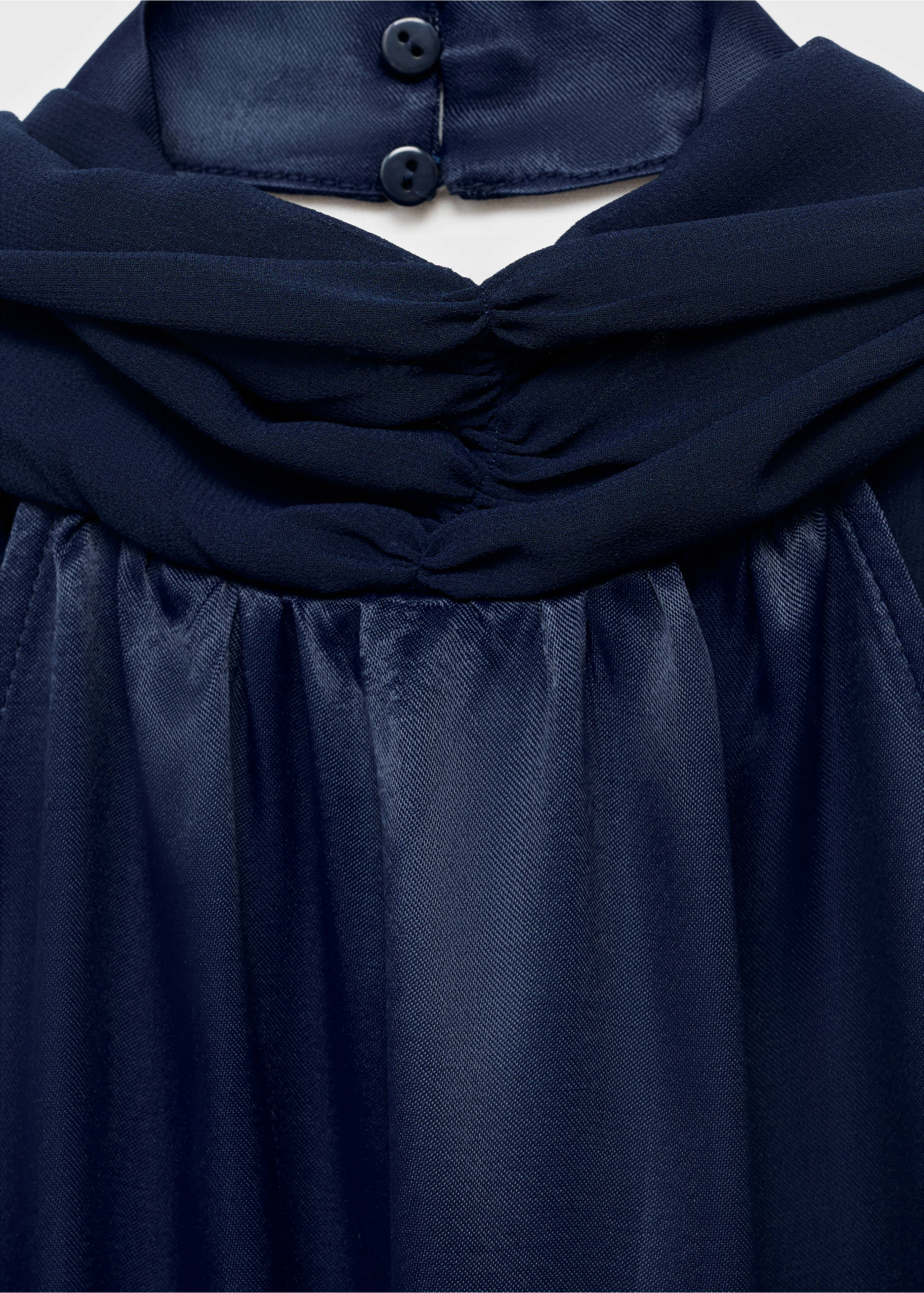 Satin halter neck dress - Details of the article 8, Navy. Ref: 17021290-00.