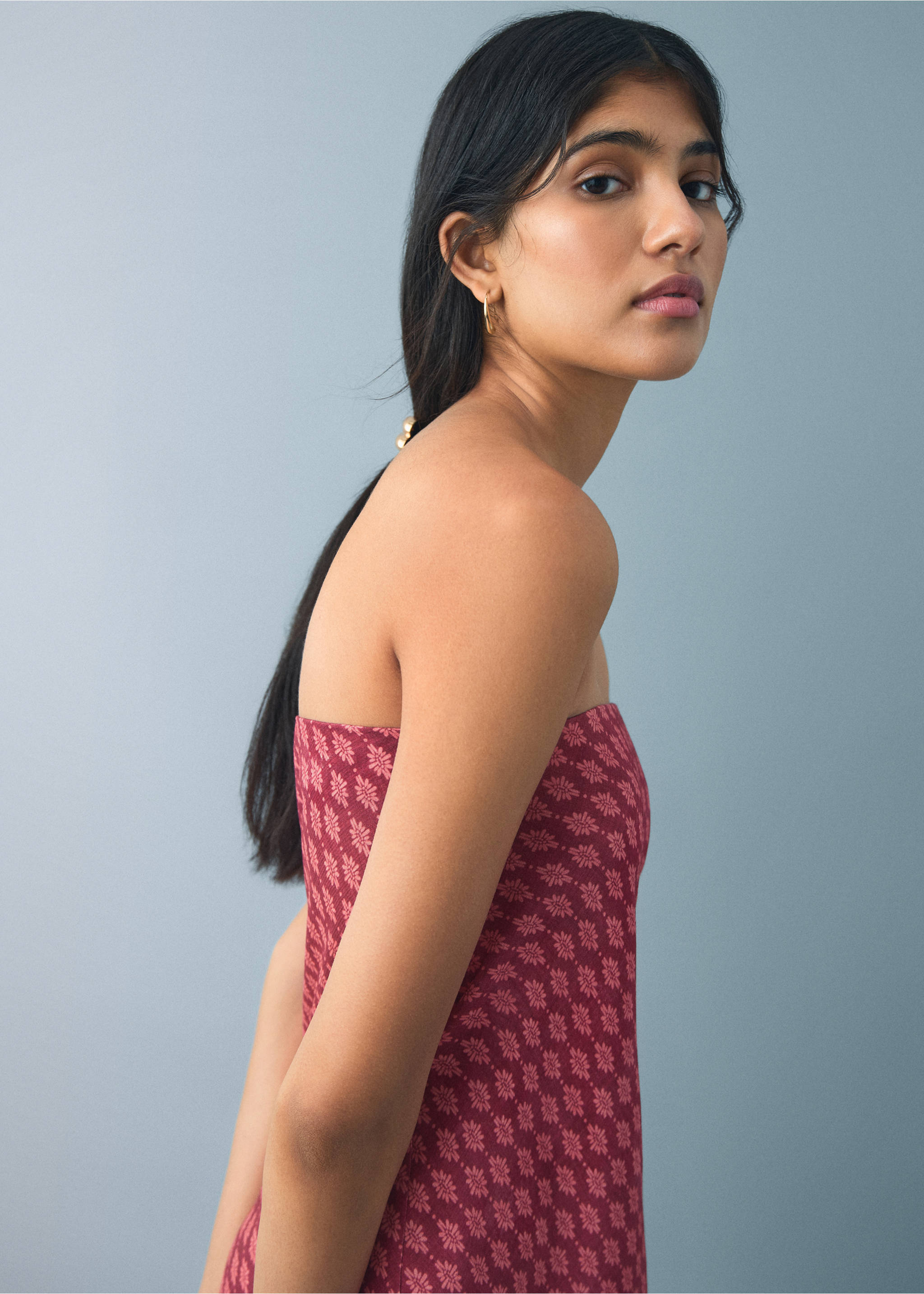 Flowy printed dress - General plane, Pastel Pink. Ref: 17021291-00.