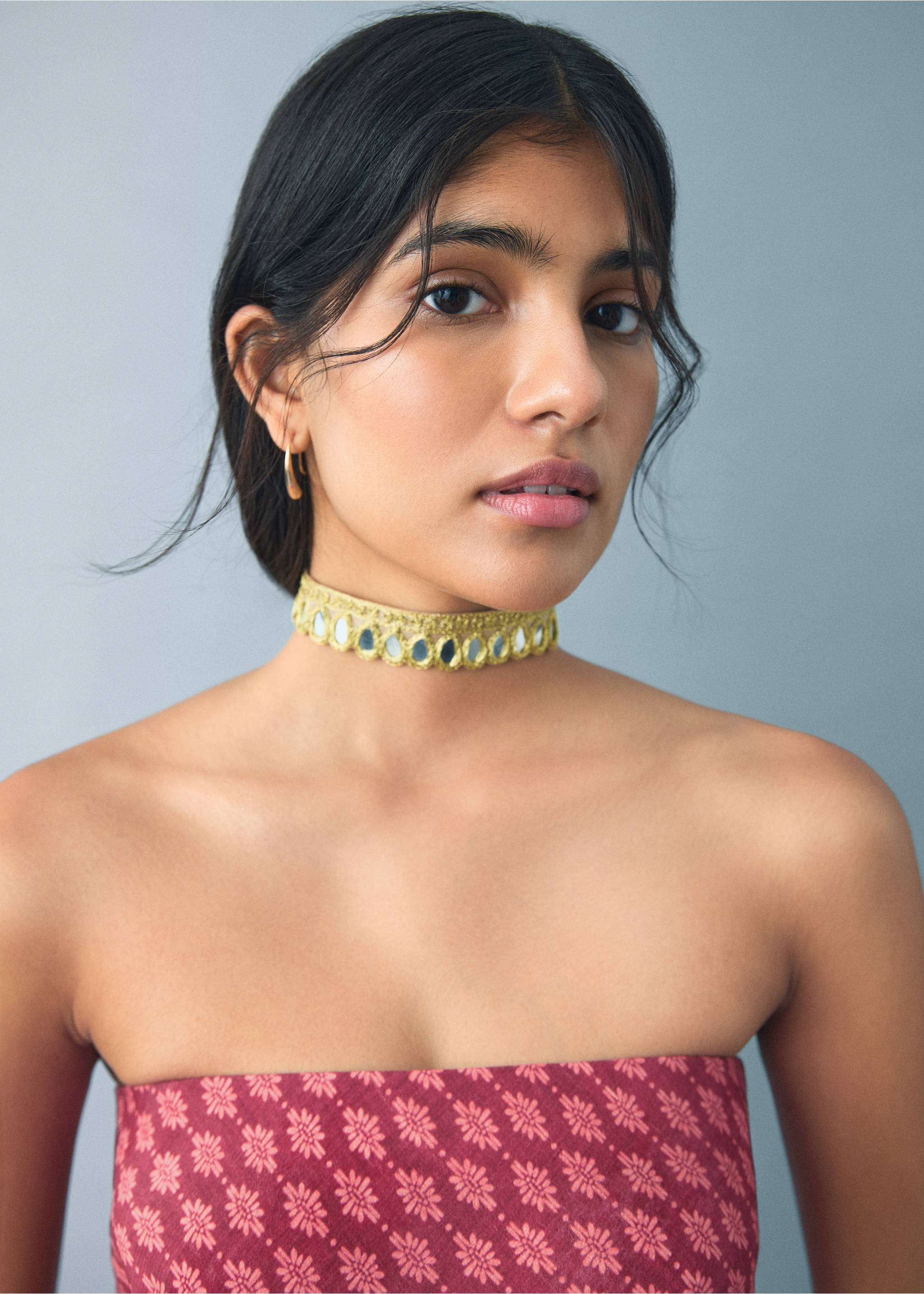 Flowy printed dress - Details of the article 1, Pastel Pink. Ref: 17021291-00.