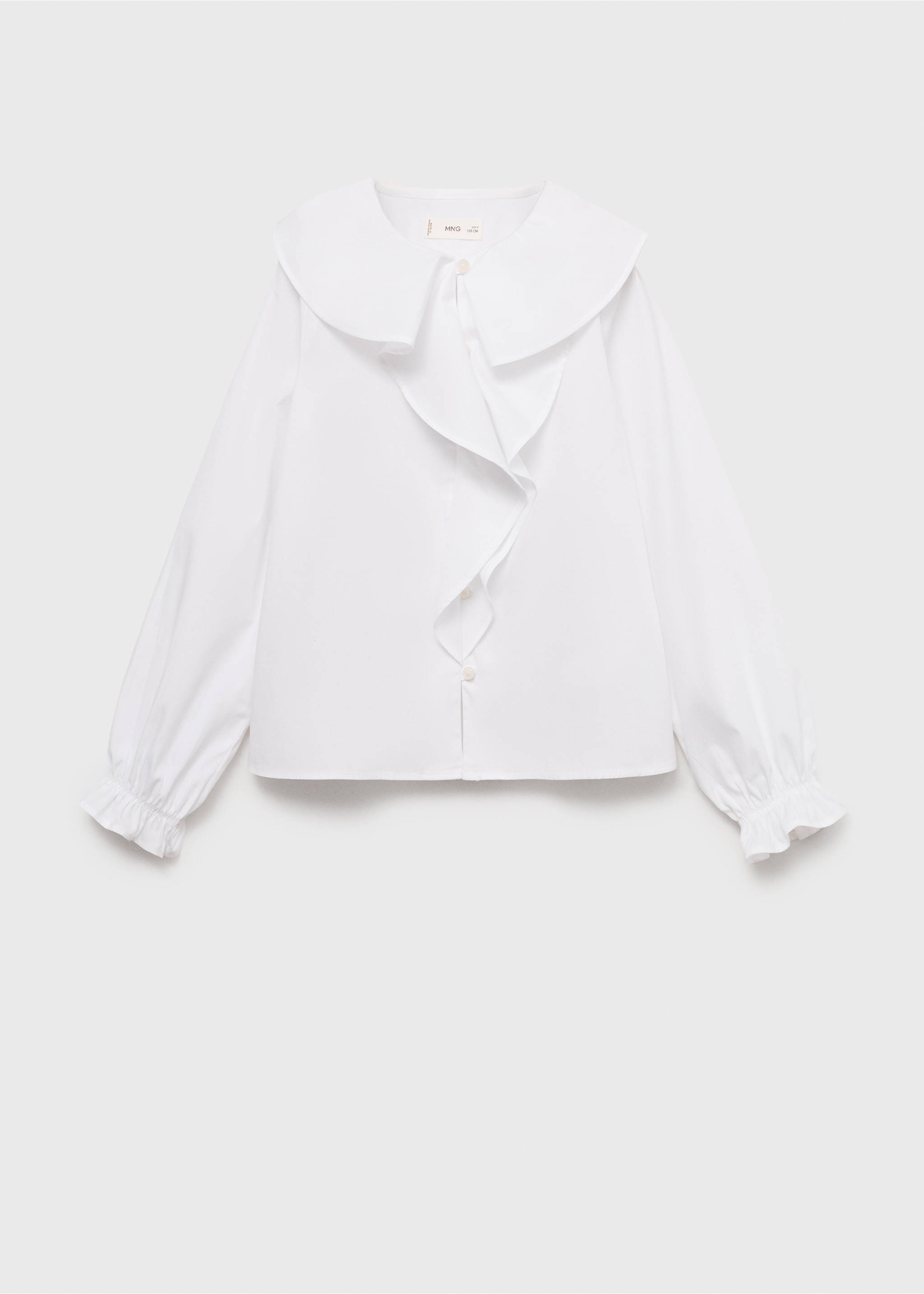 Shirt with ruffle detail - Article without model, White. Ref: 17021516-00.