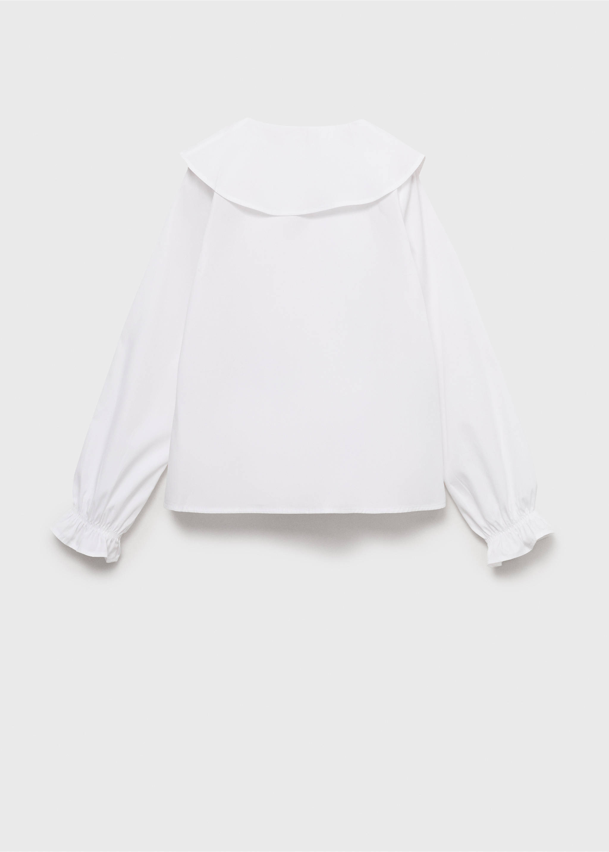 Shirt with ruffle detail - Reverse of the article, White. Ref: 17021516-00.