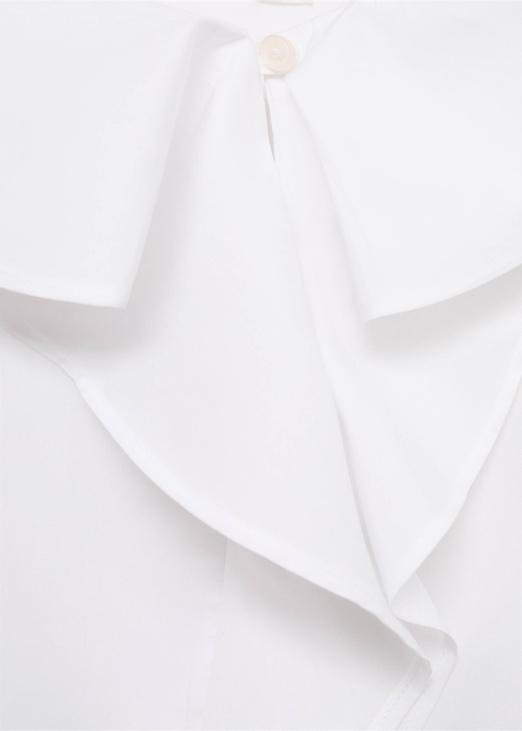 Shirt with ruffle detail - Details of the article 8, White. Ref: 17021516-00.
