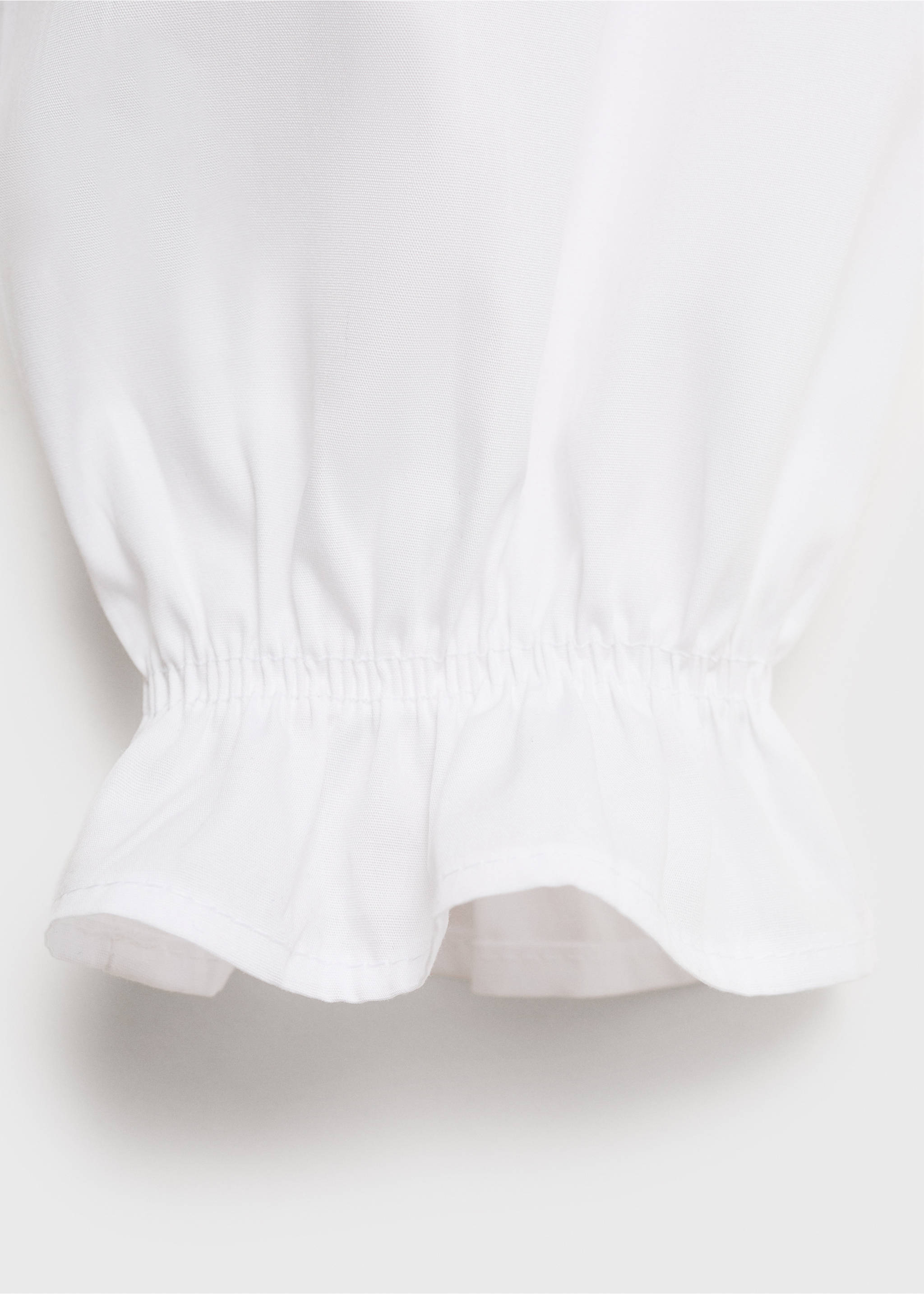 Shirt with ruffle detail - Details of the article 0, White. Ref: 17021516-00.