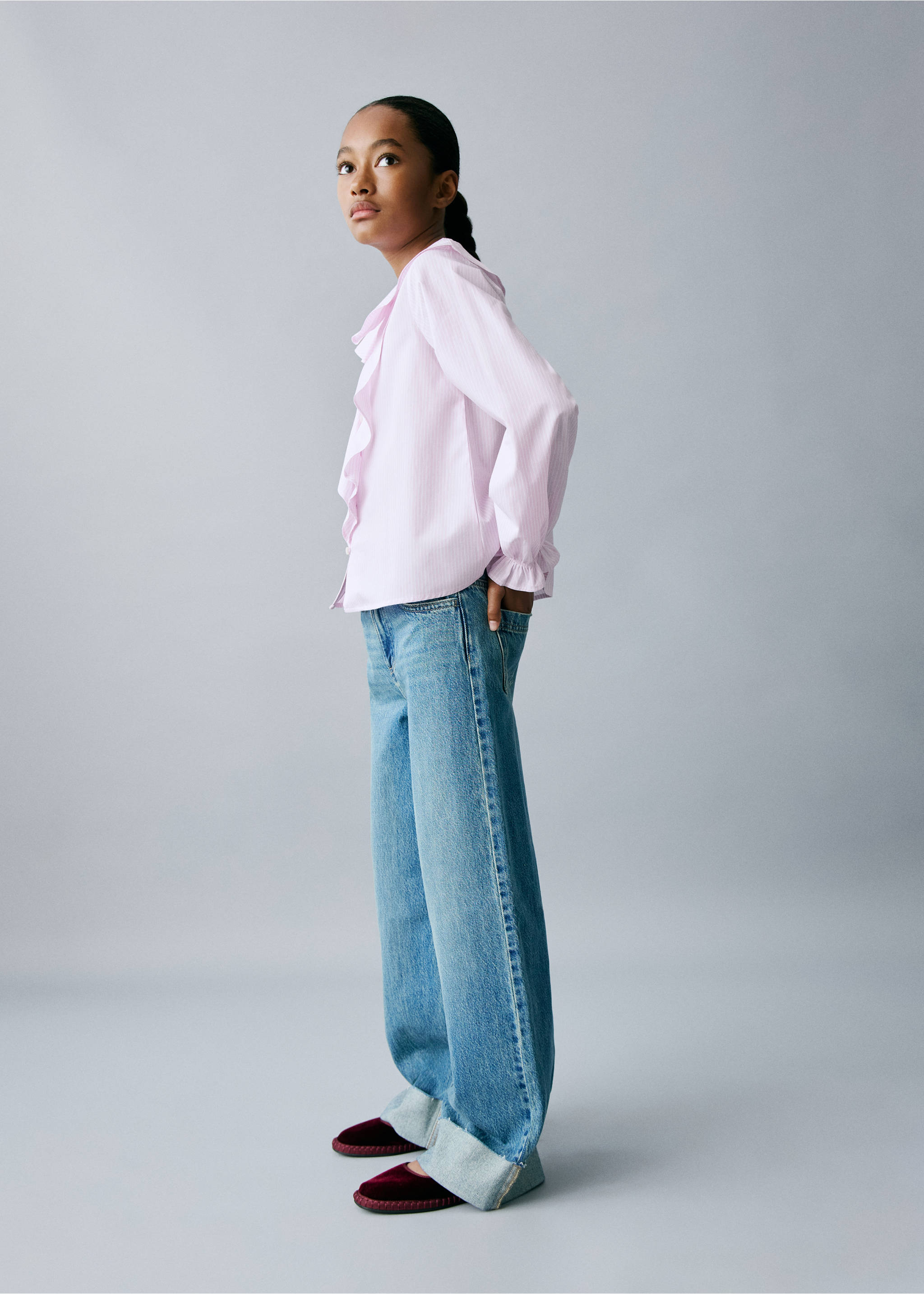 Shirt with ruffle detail - General plane, Pink. Ref: 17021516-00.