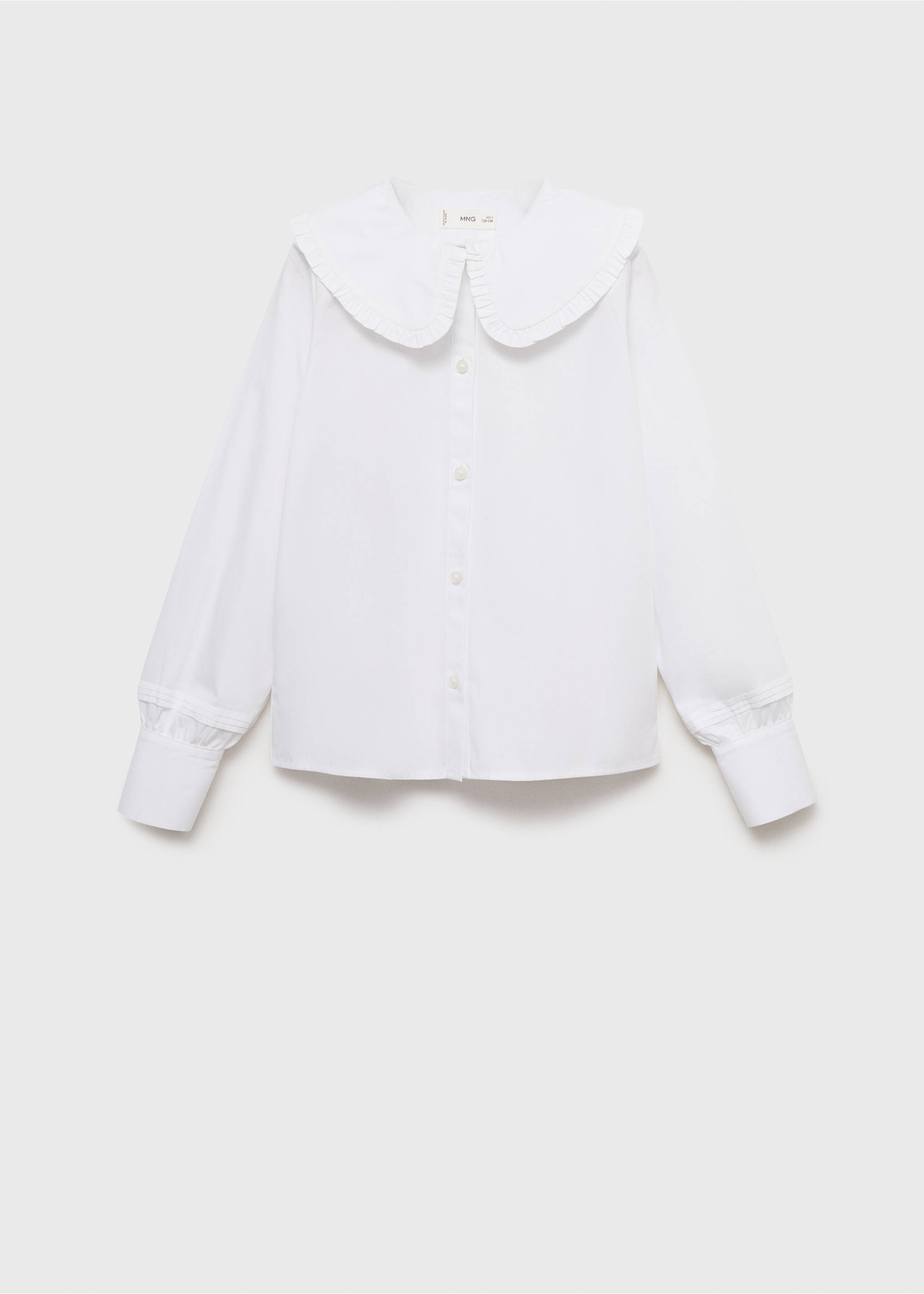 Double baby-collar shirt - Article without model, White. Ref: 17021517-00.