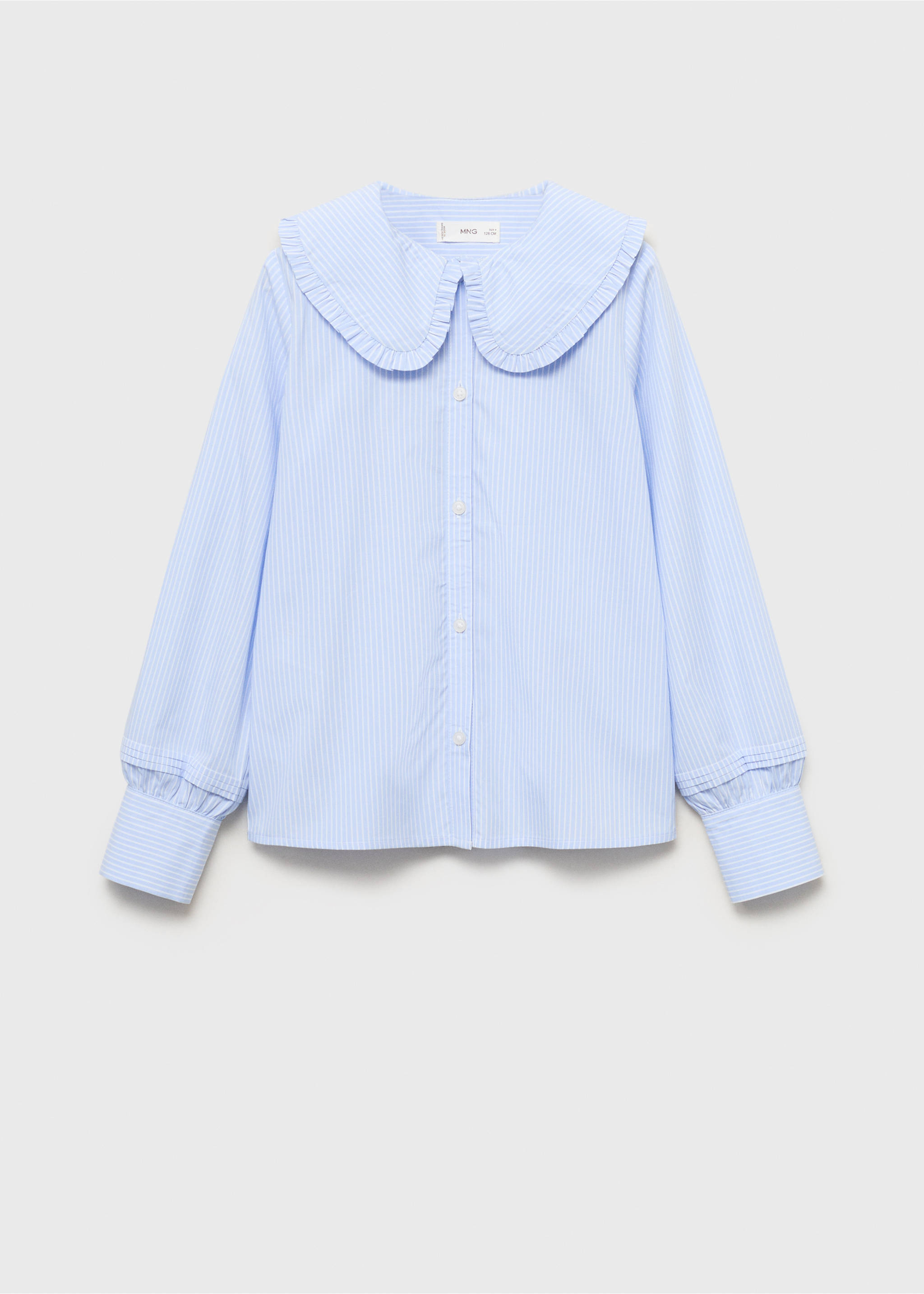 Double baby-collar shirt - Article without model, Blue. Ref: 17021517-00.