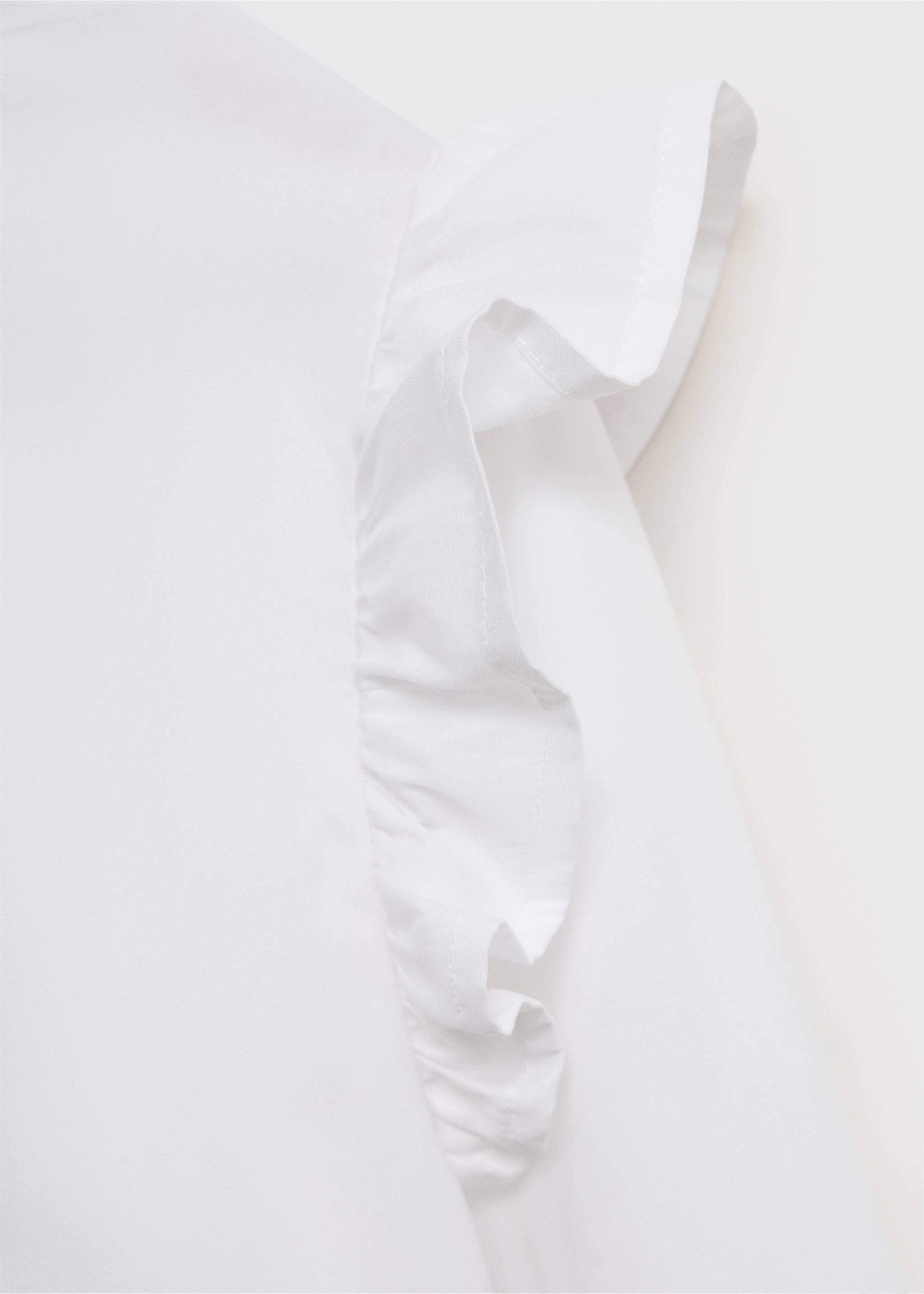 Shirt with ruffle detail - Details of the article 8, White. Ref: 17021518-00.