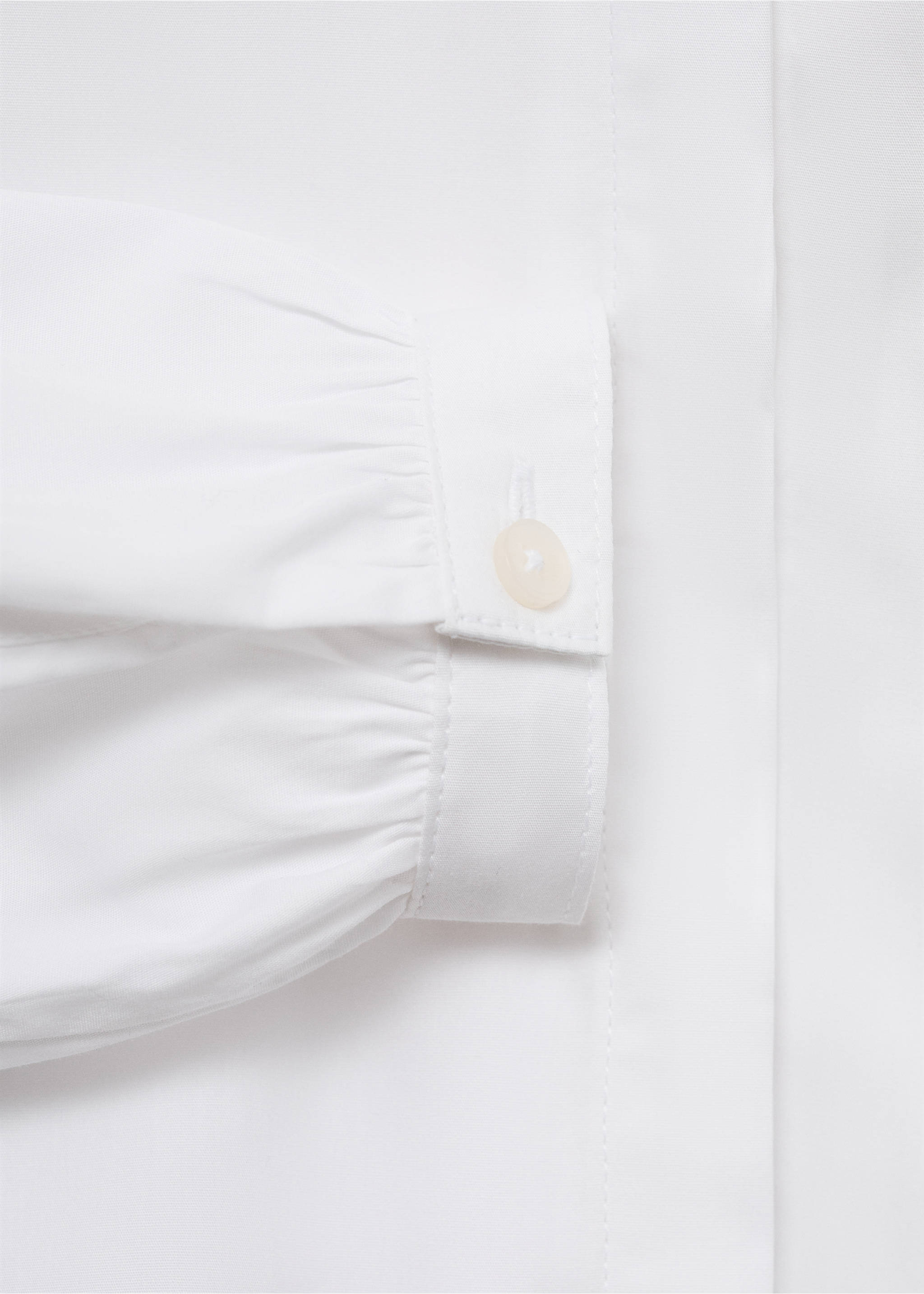 Shirt with ruffle detail - Details of the article 0, White. Ref: 17021518-00.