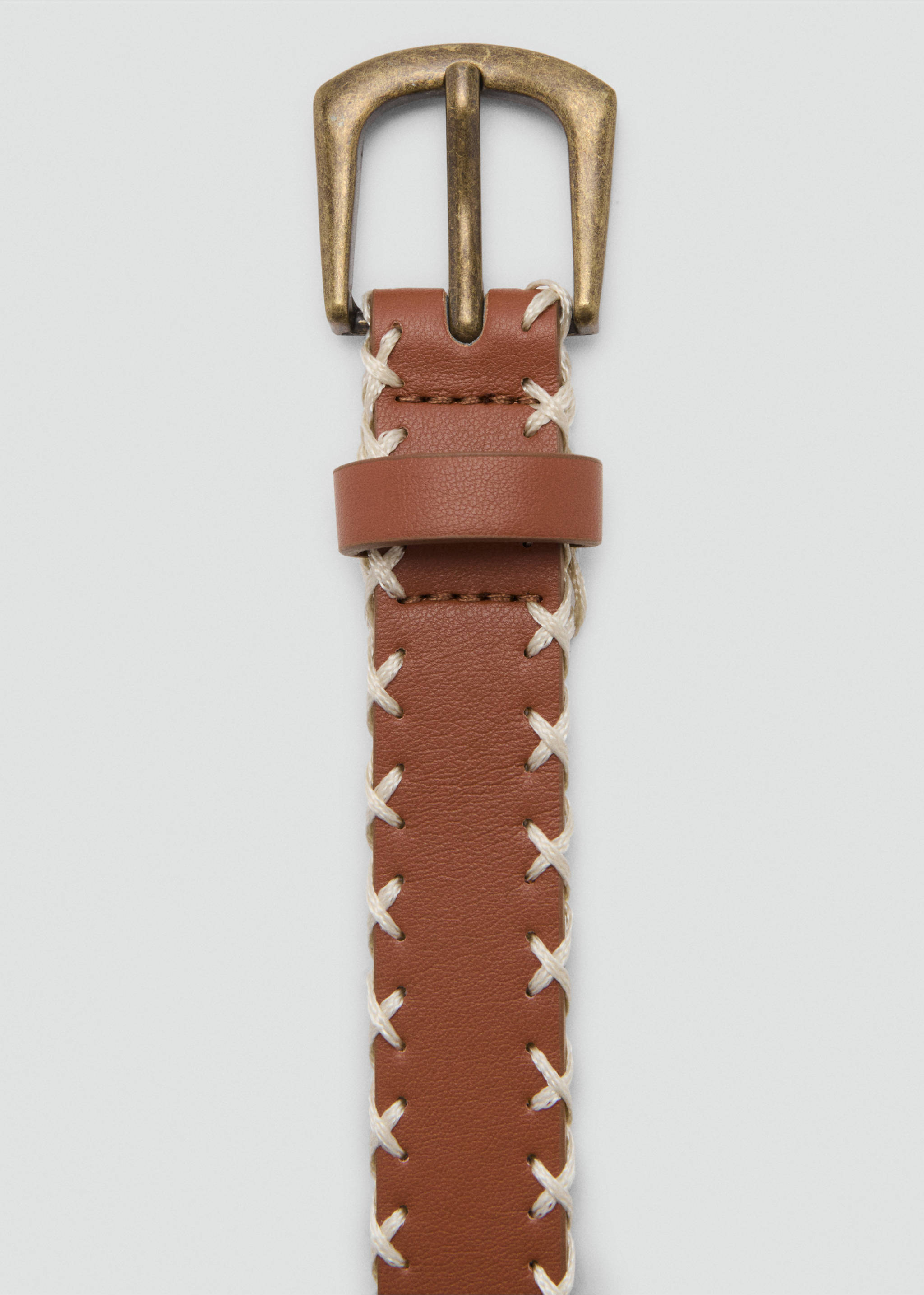 Embroidered belt - Medium plane, Medium Brown. Ref: 17021521-00.