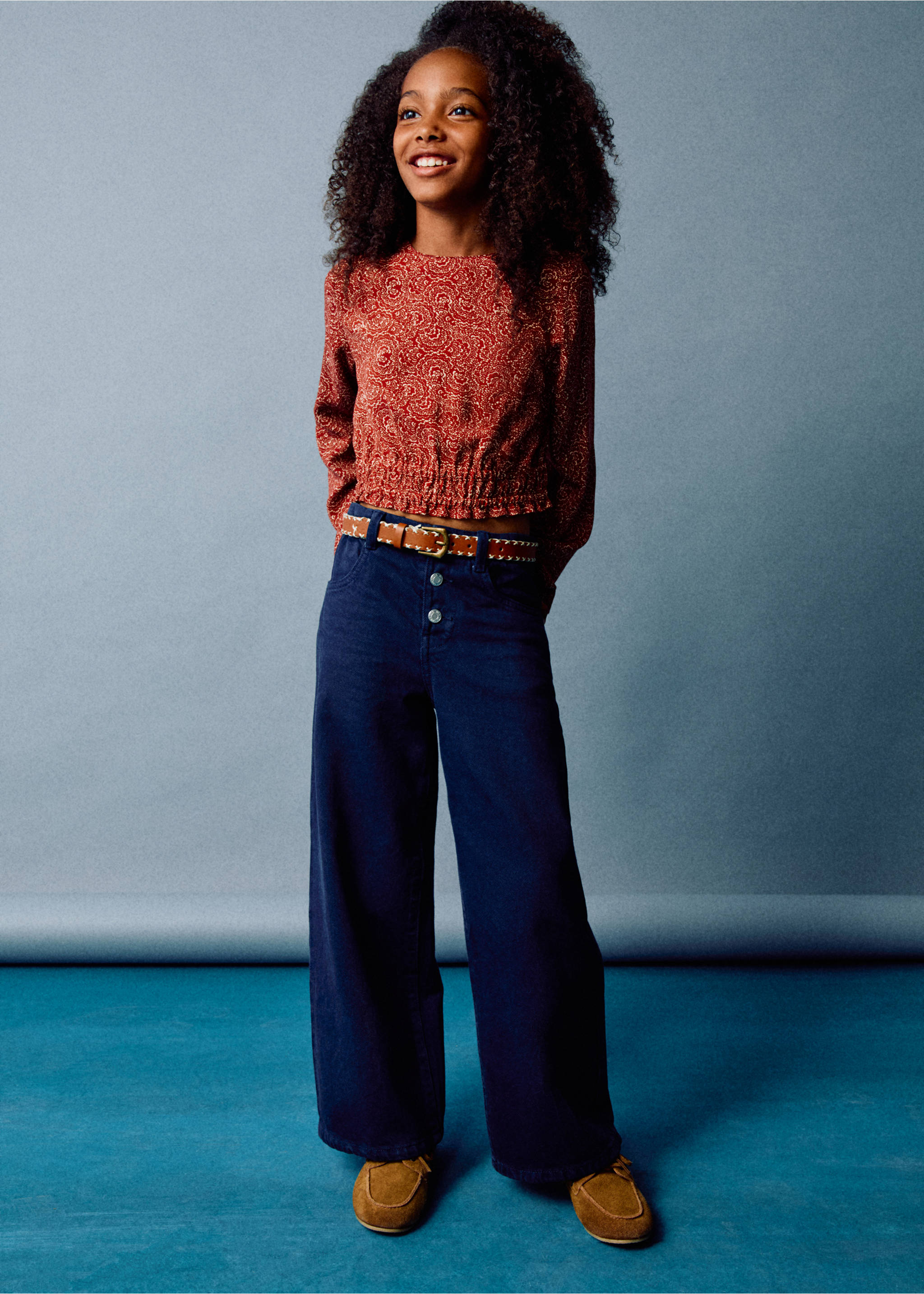 Embroidered belt - Details of the article 6, Medium Brown. Ref: 17021521-00.