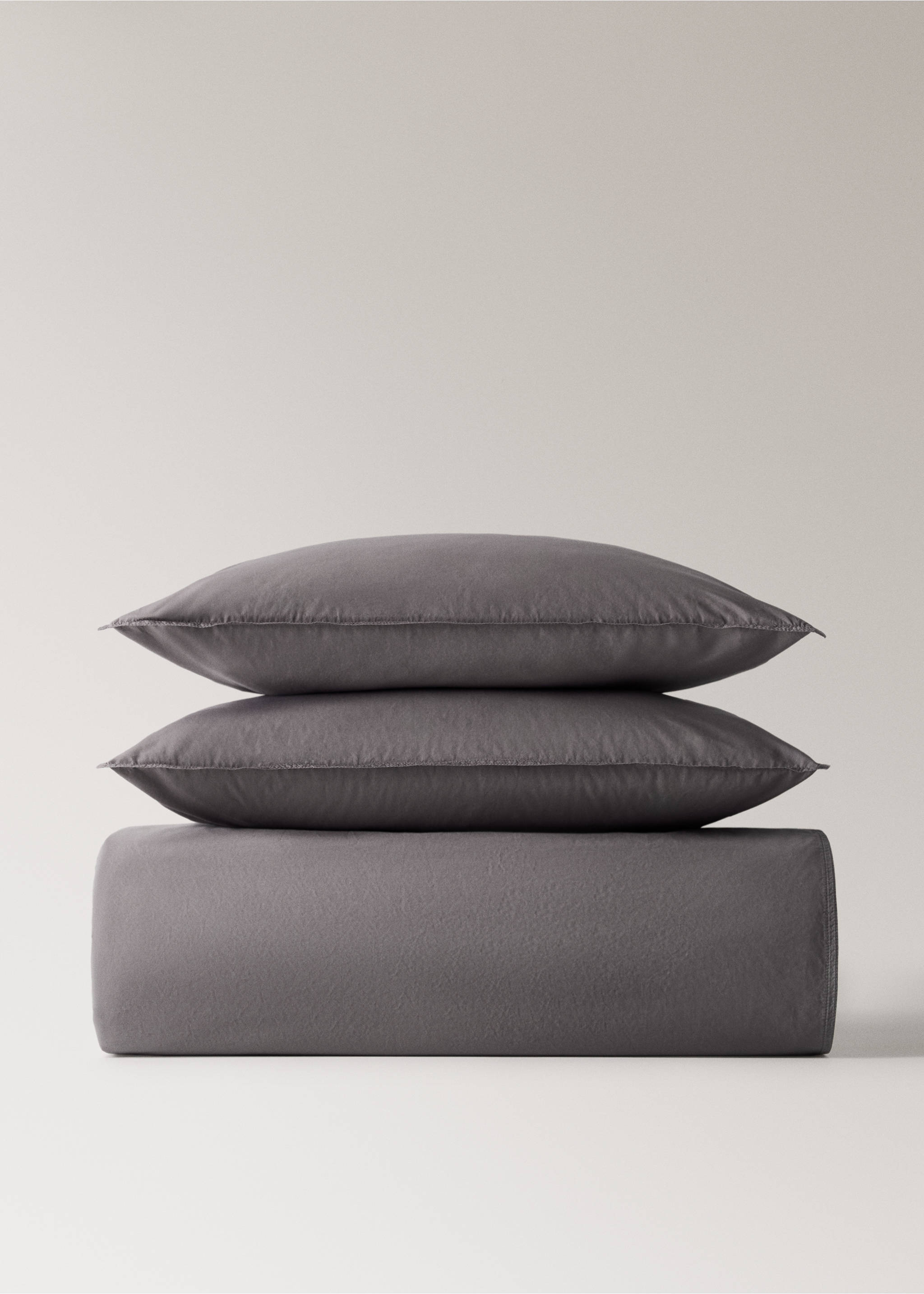 Funda nòrdica cotó popelín doble repunt llit 150/160 cm - Article sense model, Gris. Ref: 17021535-00.