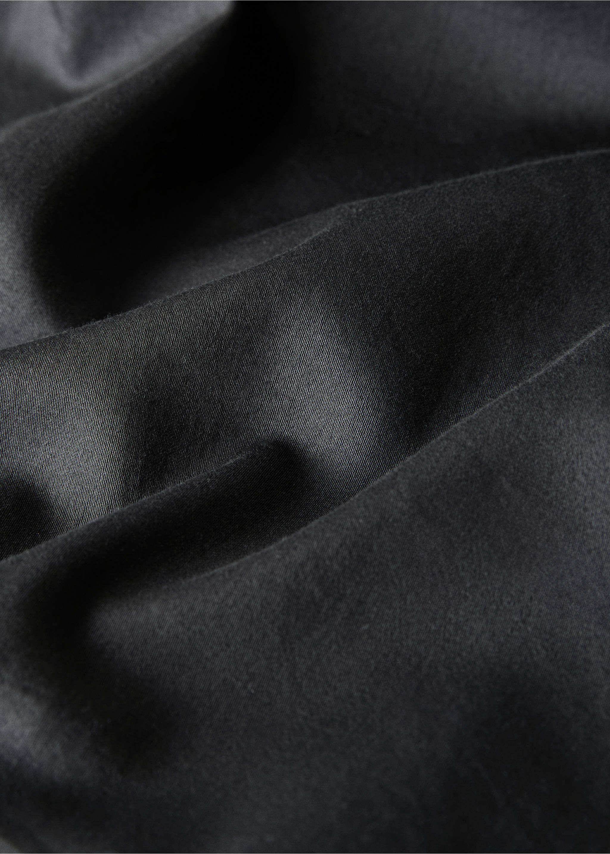 Washed satin cotton double-stitched duvet cover Superking bed - Details of the article 3, Charcoal. Ref: 17021540-00.