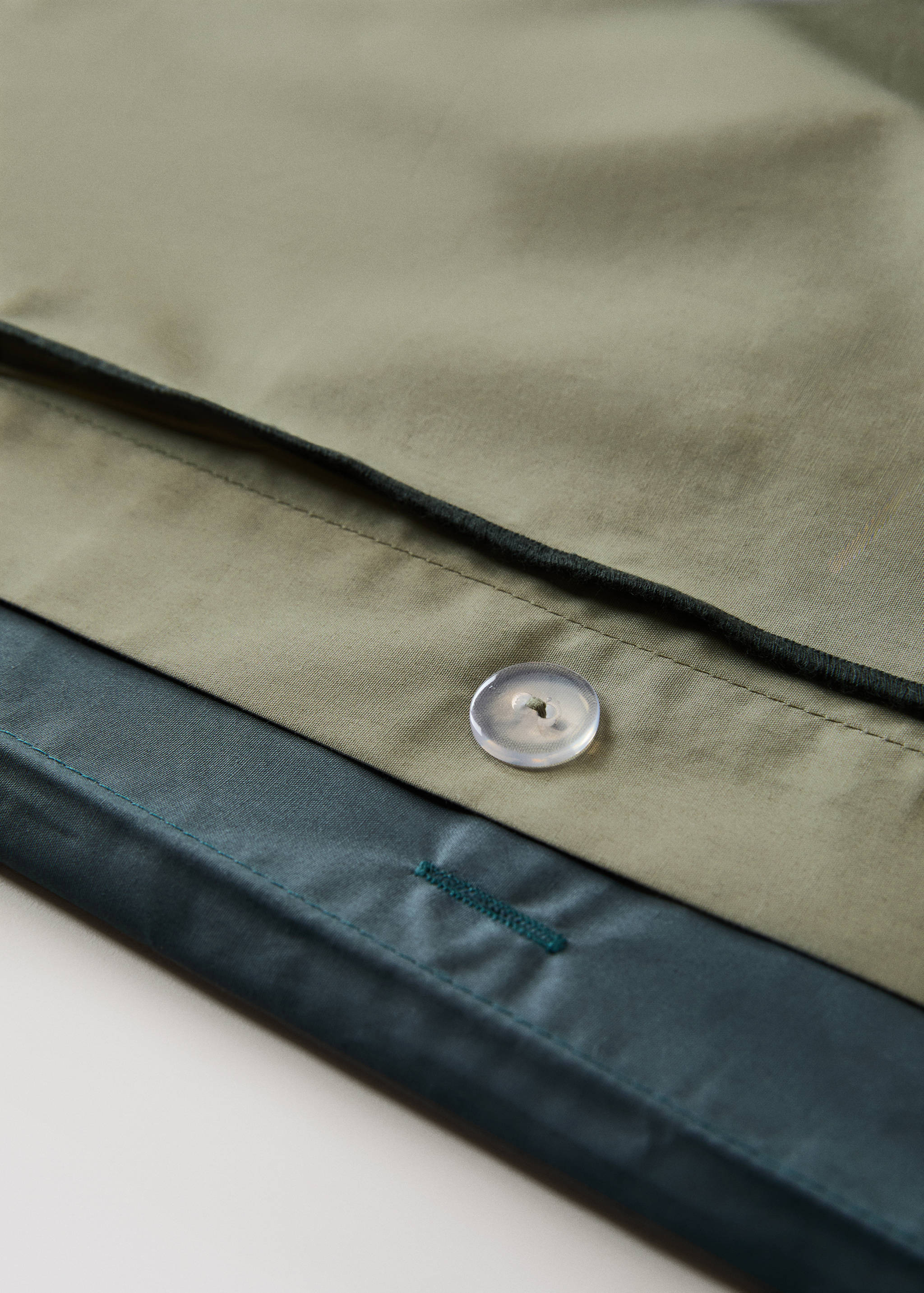 200-thread count percale cotton duvet cover with contrasting overlock for 150/160 cm bed - Details of the article 3