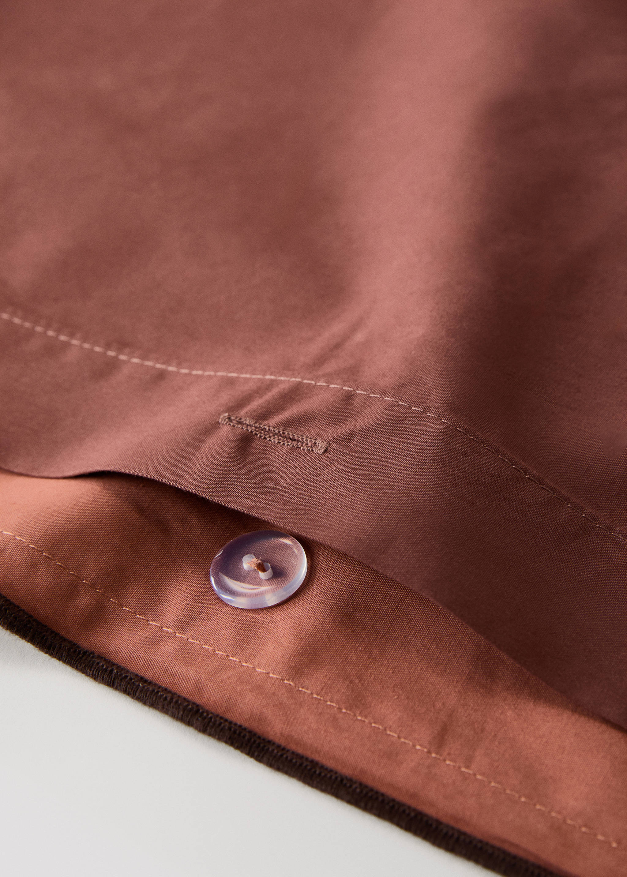 200-thread count percale cotton duvet cover with contrasting overlock for 150/160 cm bed - Details of the article 1