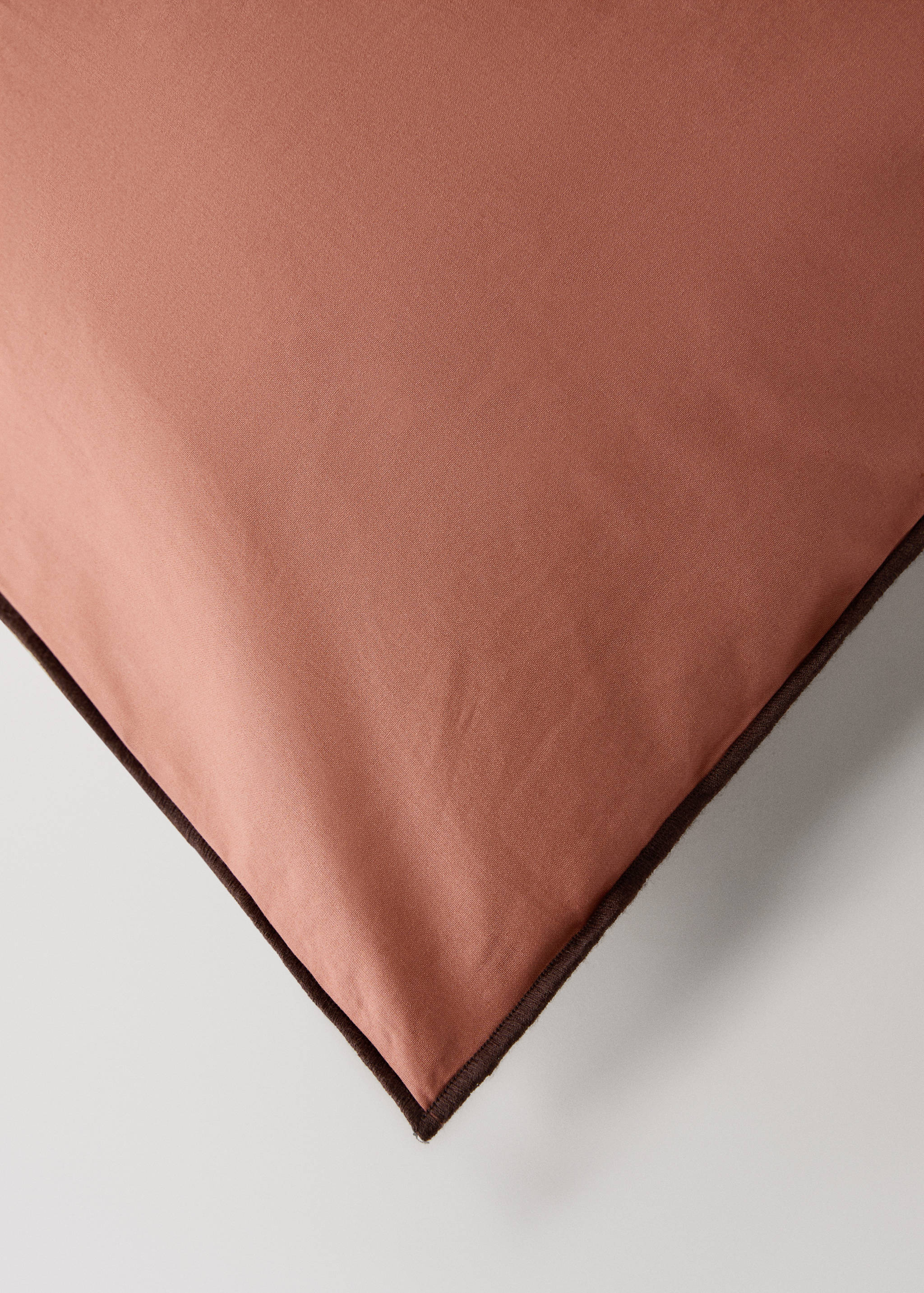 200-thread count percale cotton duvet cover with contrasting overlock for 150/160 cm bed - Details of the article 3