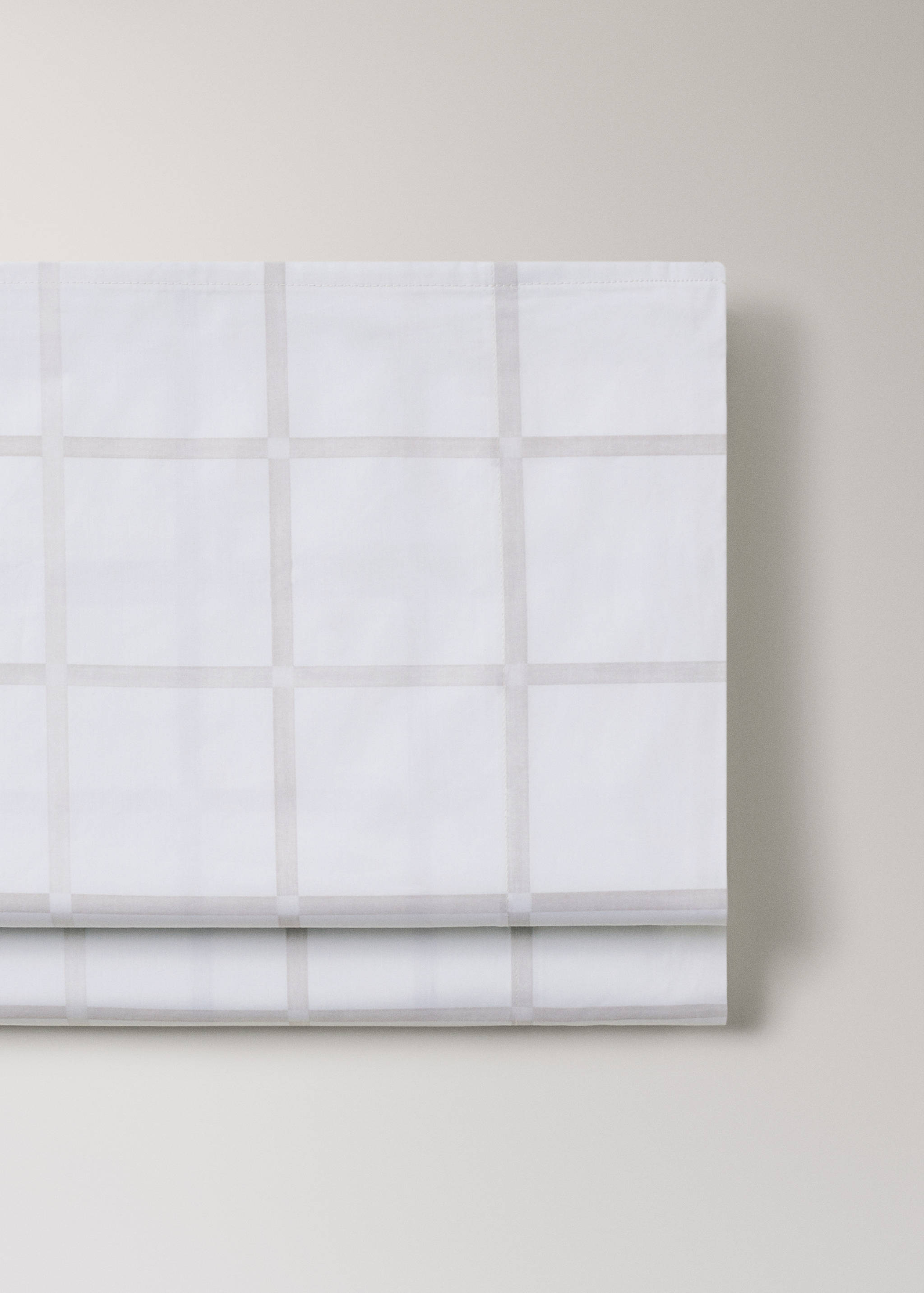 Percale cotton top sheet with a check print for 150/160 cm bed - Details of the article 2