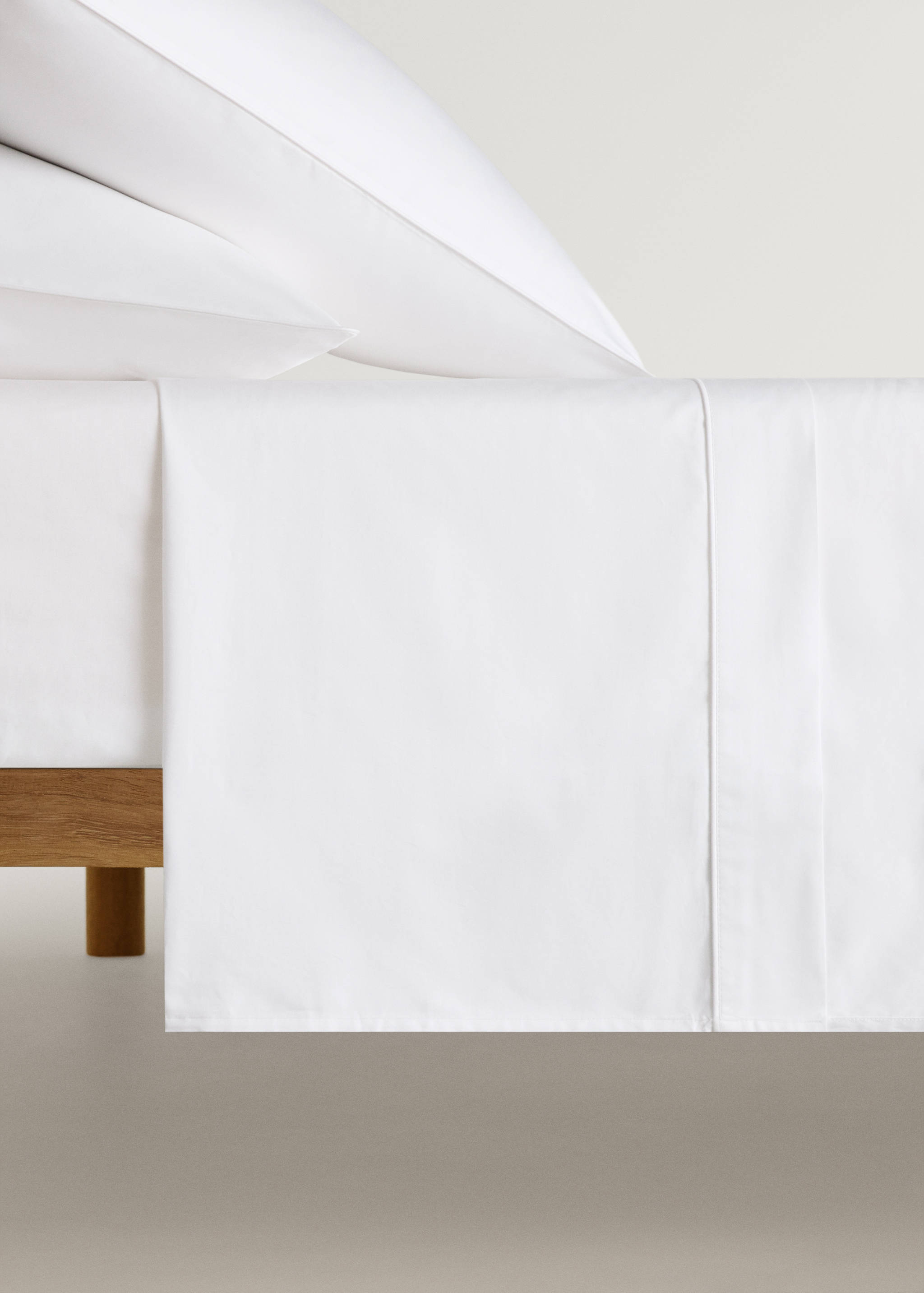 600 threads washed cotton flat sheet King bed - Article without model