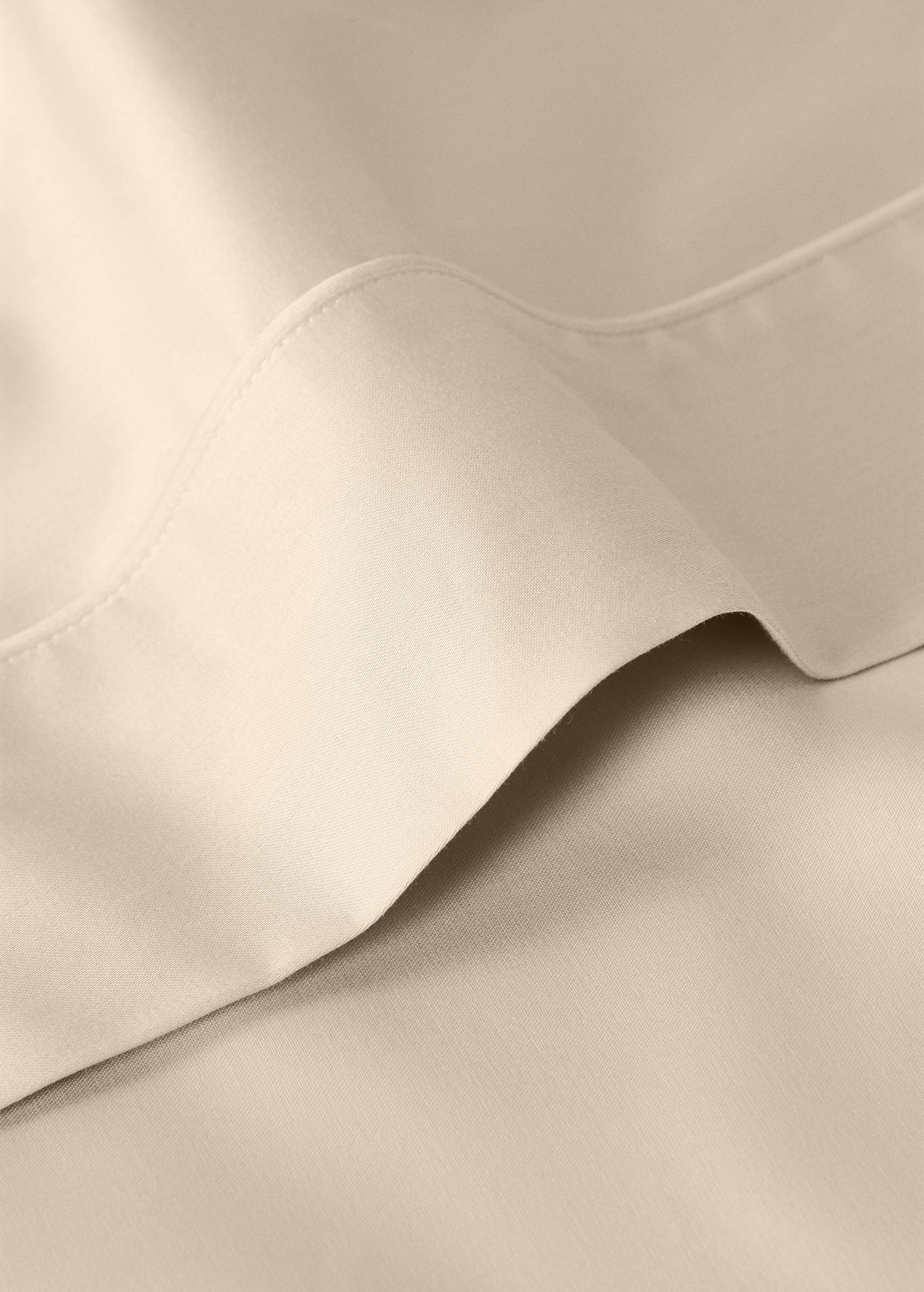 600-thread satin cotton top sheet with trim for 200 cm bed - Details of the article 1