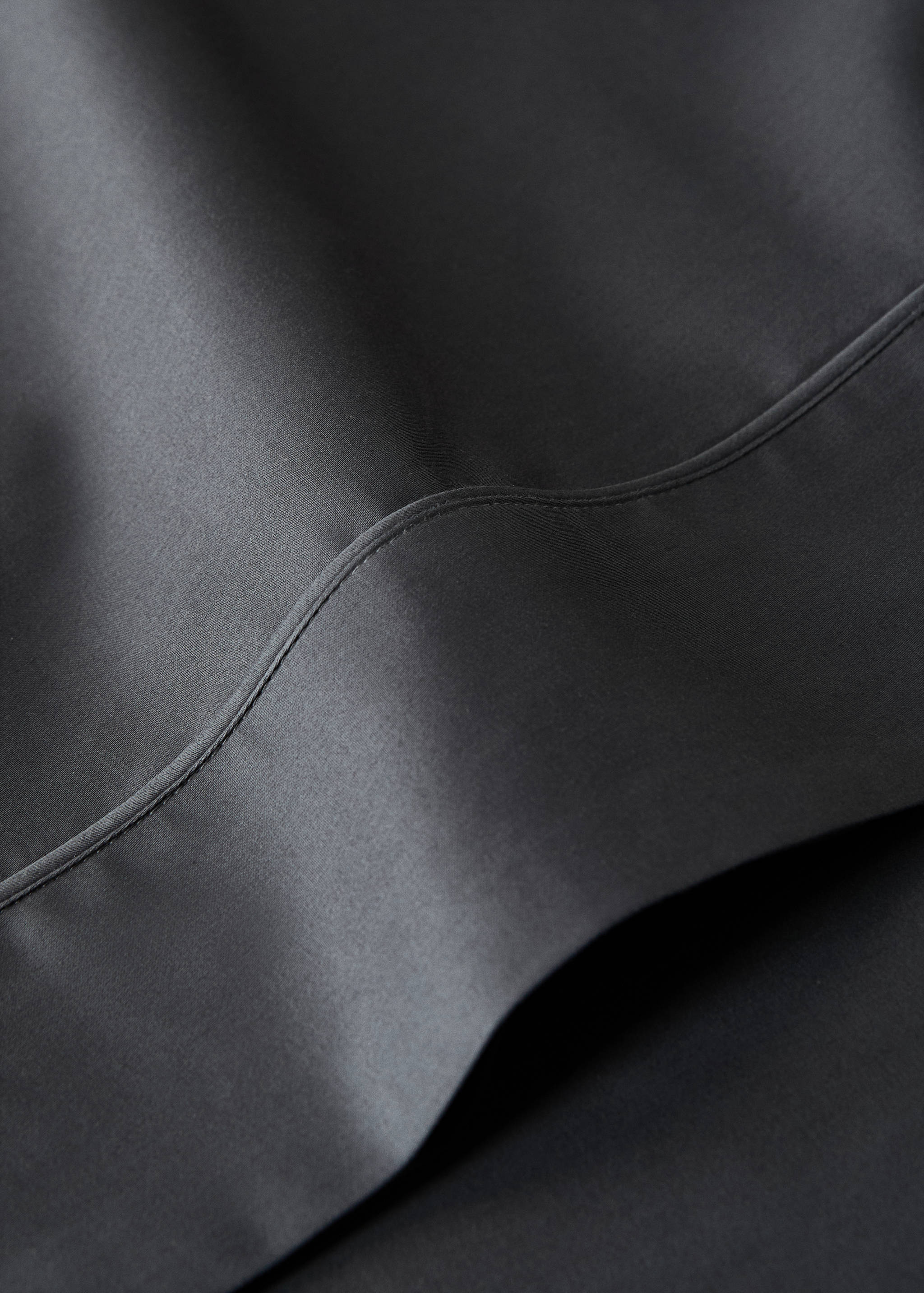 600-thread satin cotton top sheet with trim for 200 cm bed - Details of the article 1