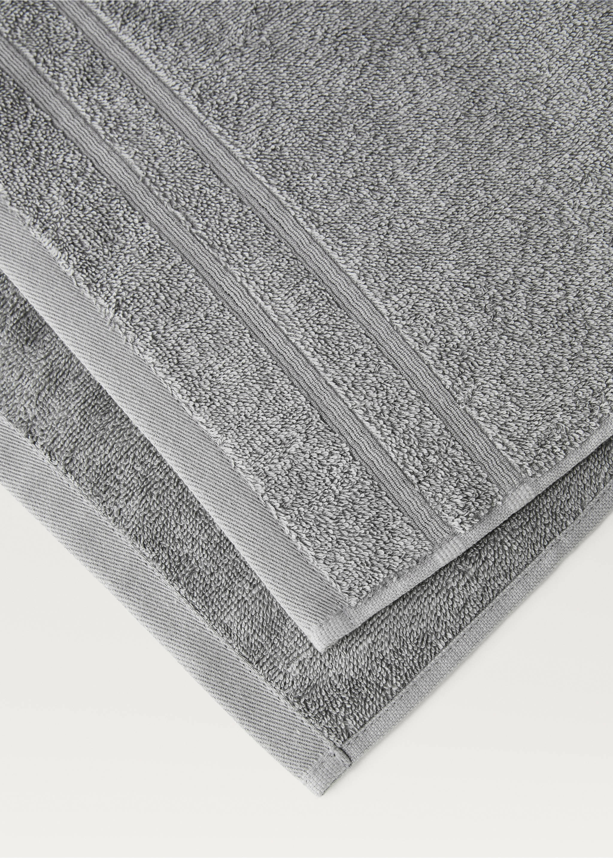 Terry cotton face towel - Details of the article 1, Grey. Ref: 17021611-00.