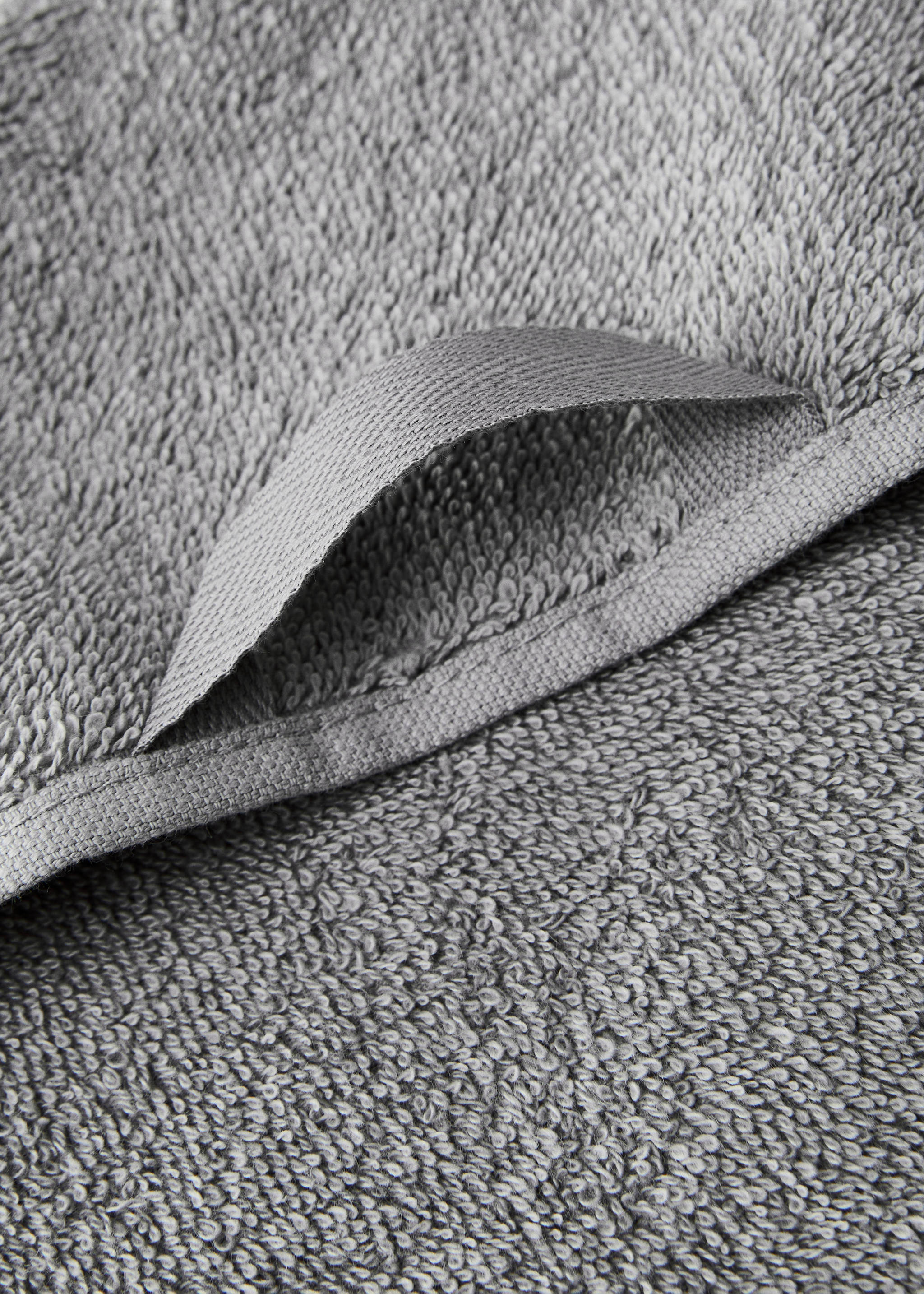 Terry cotton face towel - Details of the article 3, Grey. Ref: 17021611-00.