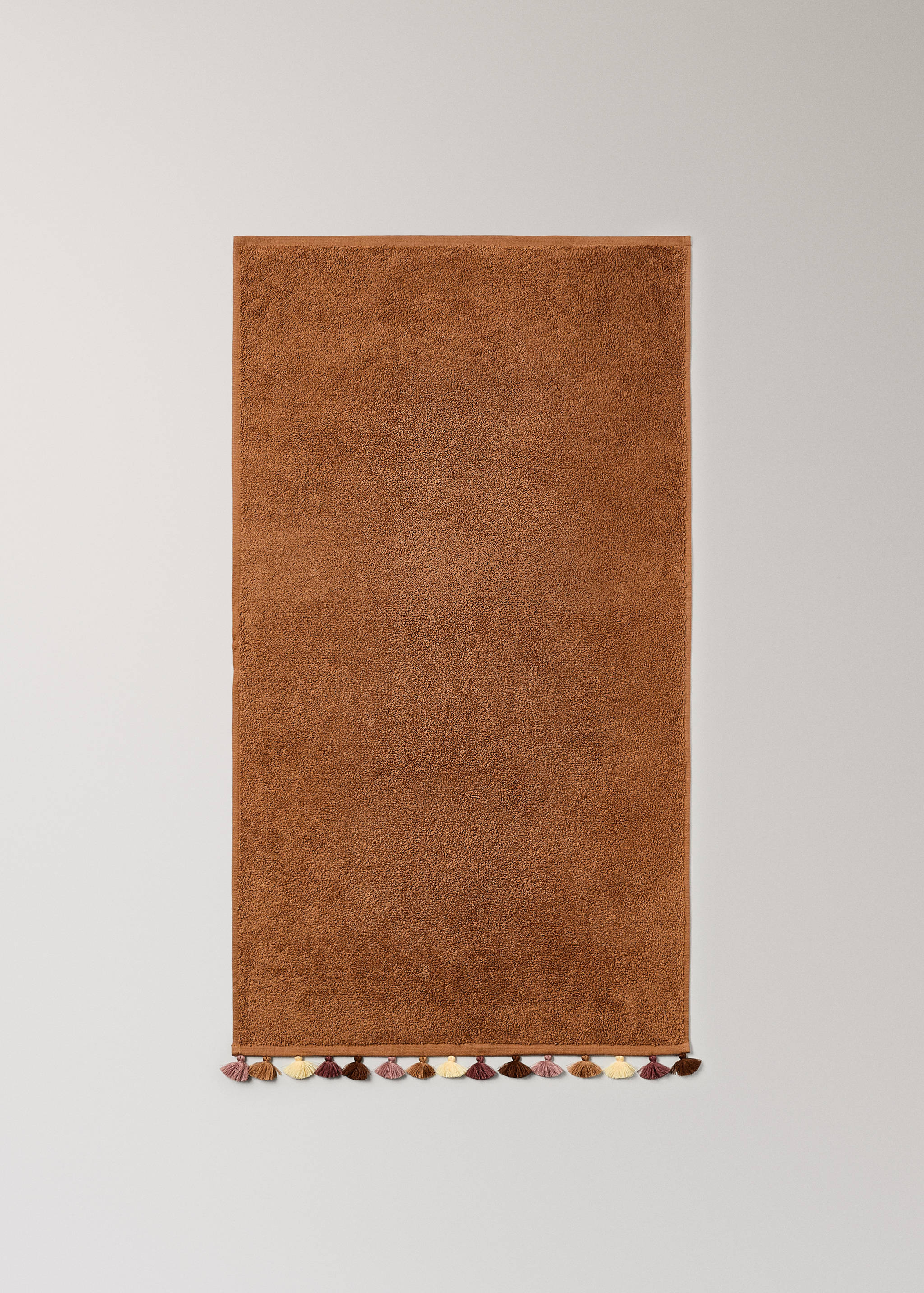 Cotton children's multi-coloured hand towel with pompoms - Details of the article 4