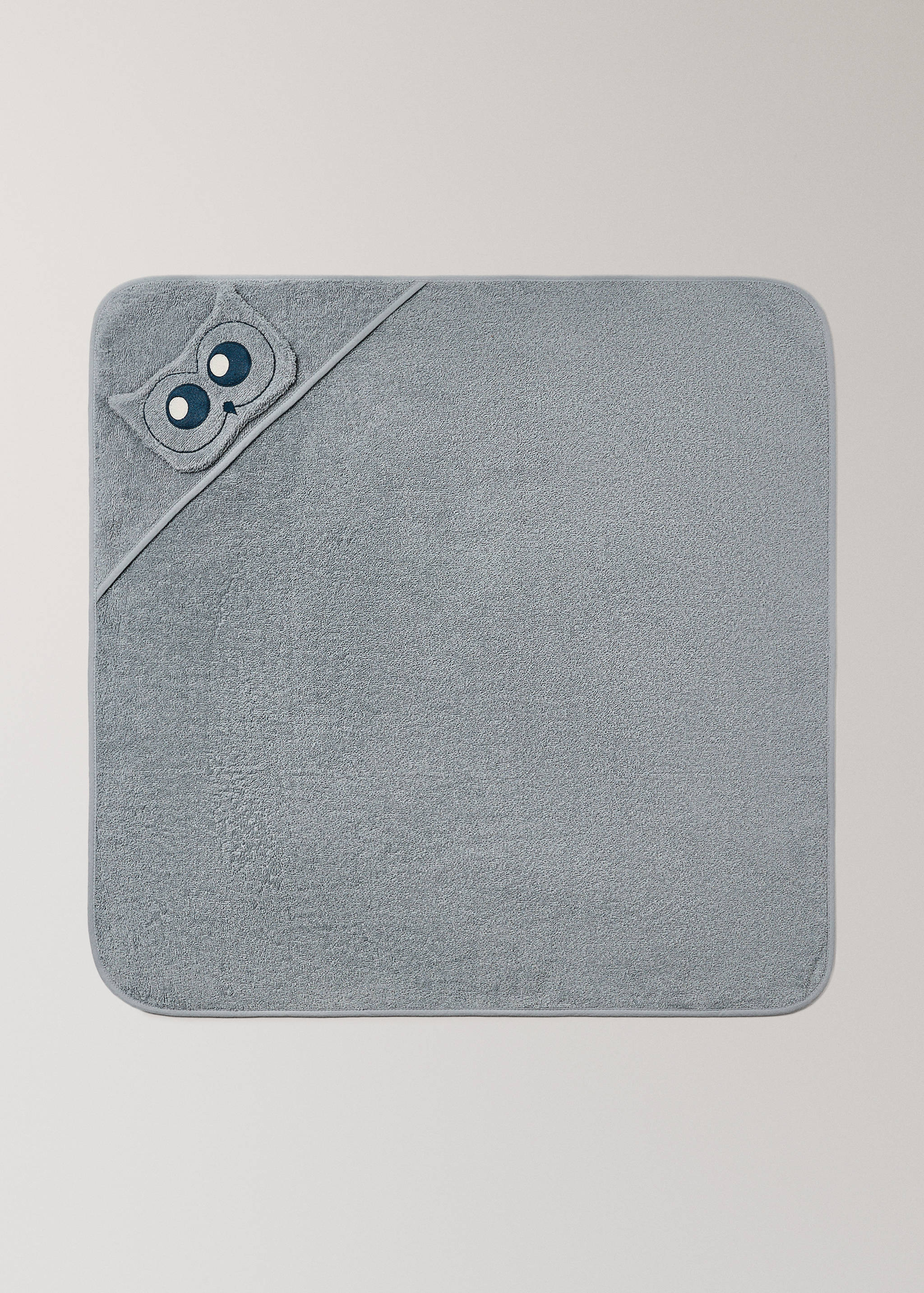Children's terry bath cape with owl design - Article without model