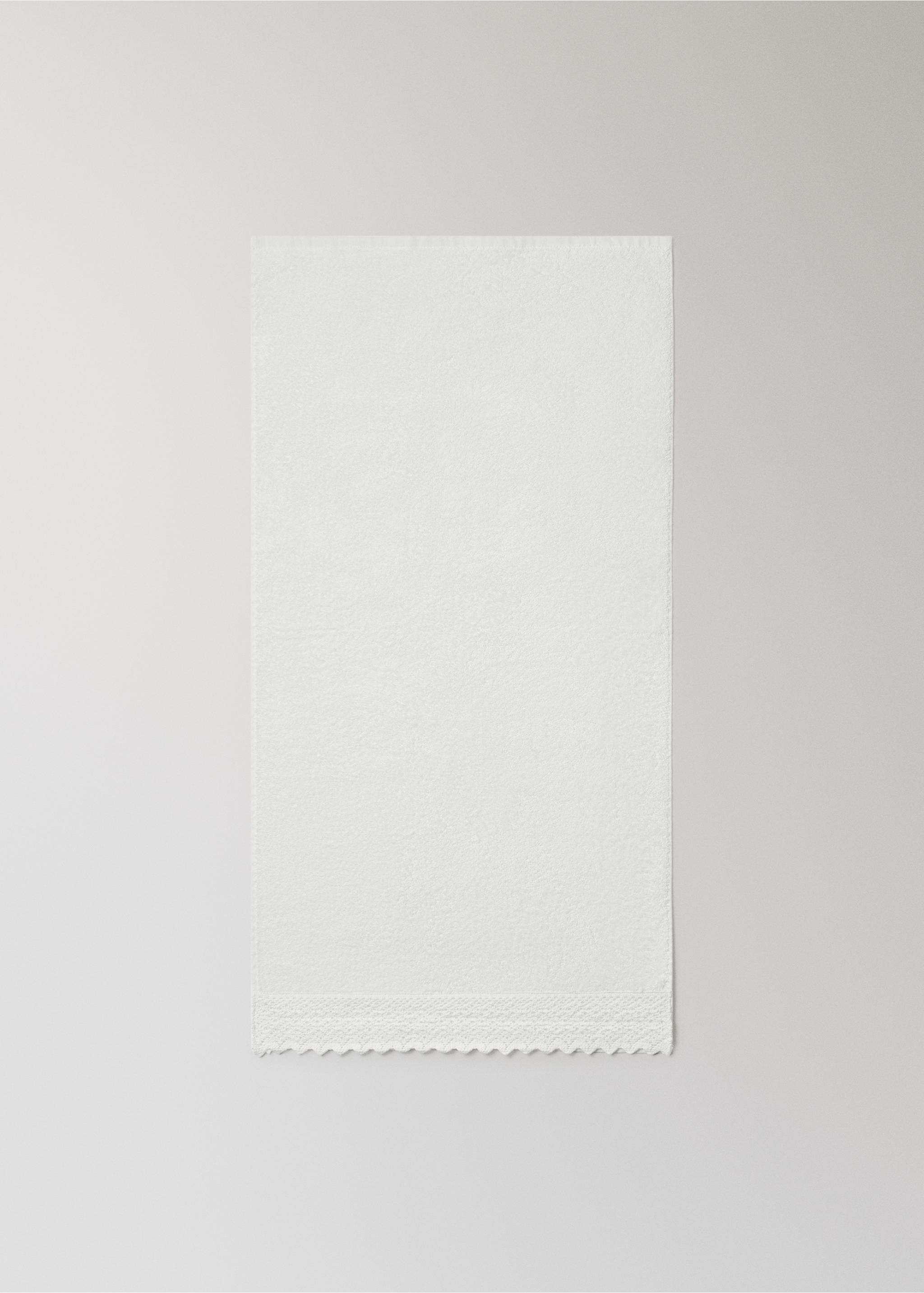 Handtuch auss 100 % Baumwolle mit Spitzenborte - Detail des Artikels 3, Ecru. Ref: 17021636-00.