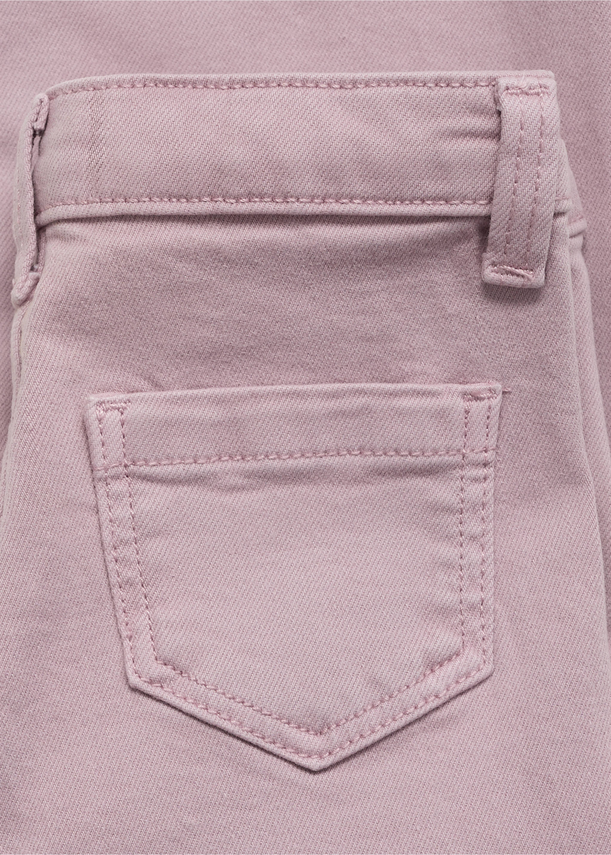 Seamless jeans with frayed hem - Details of the article 0, Light/Pastel Purple. Ref: 17022031-00.