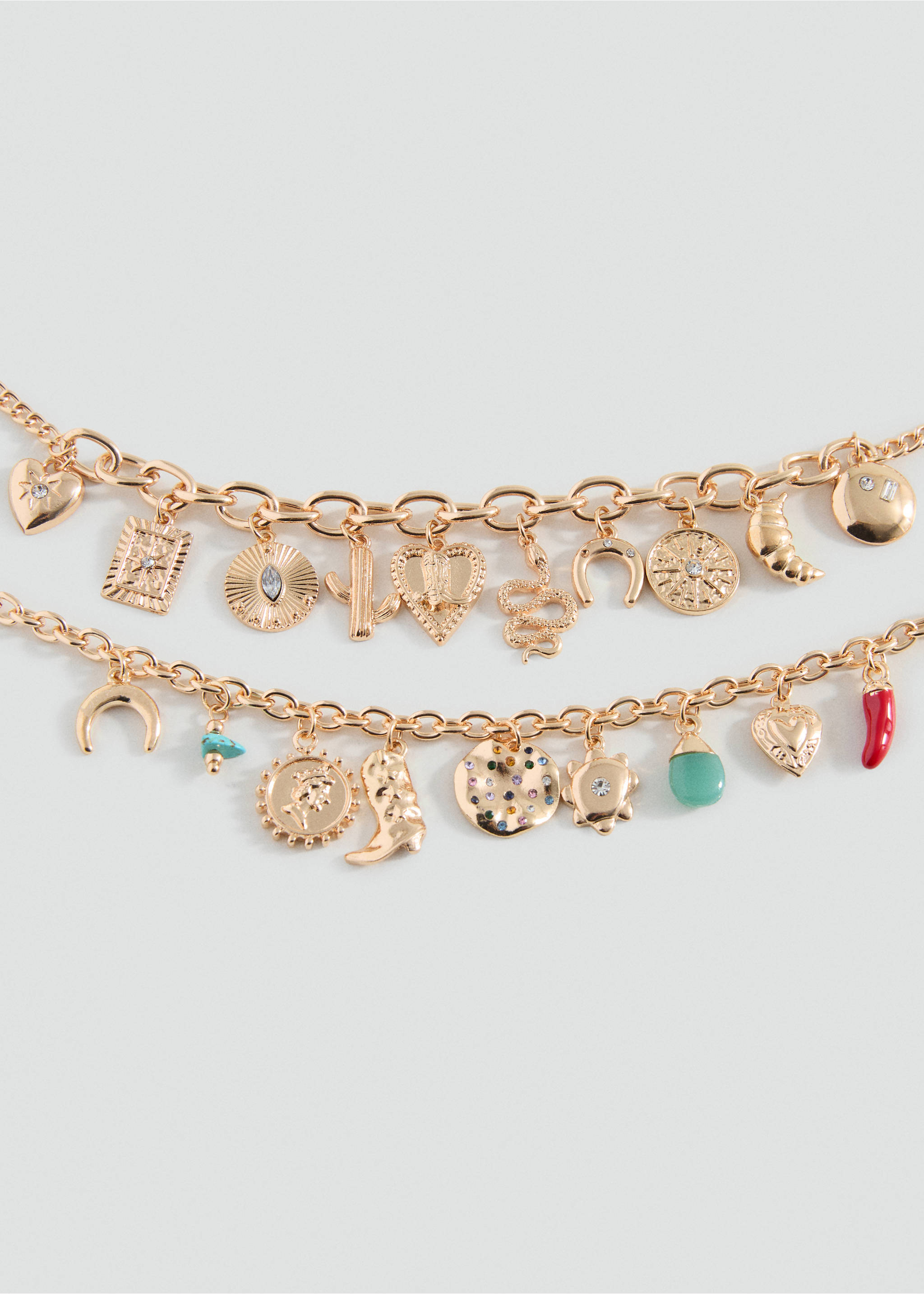 Beads pendant necklace - Medium plane, Gold. Ref: 17022032-00.