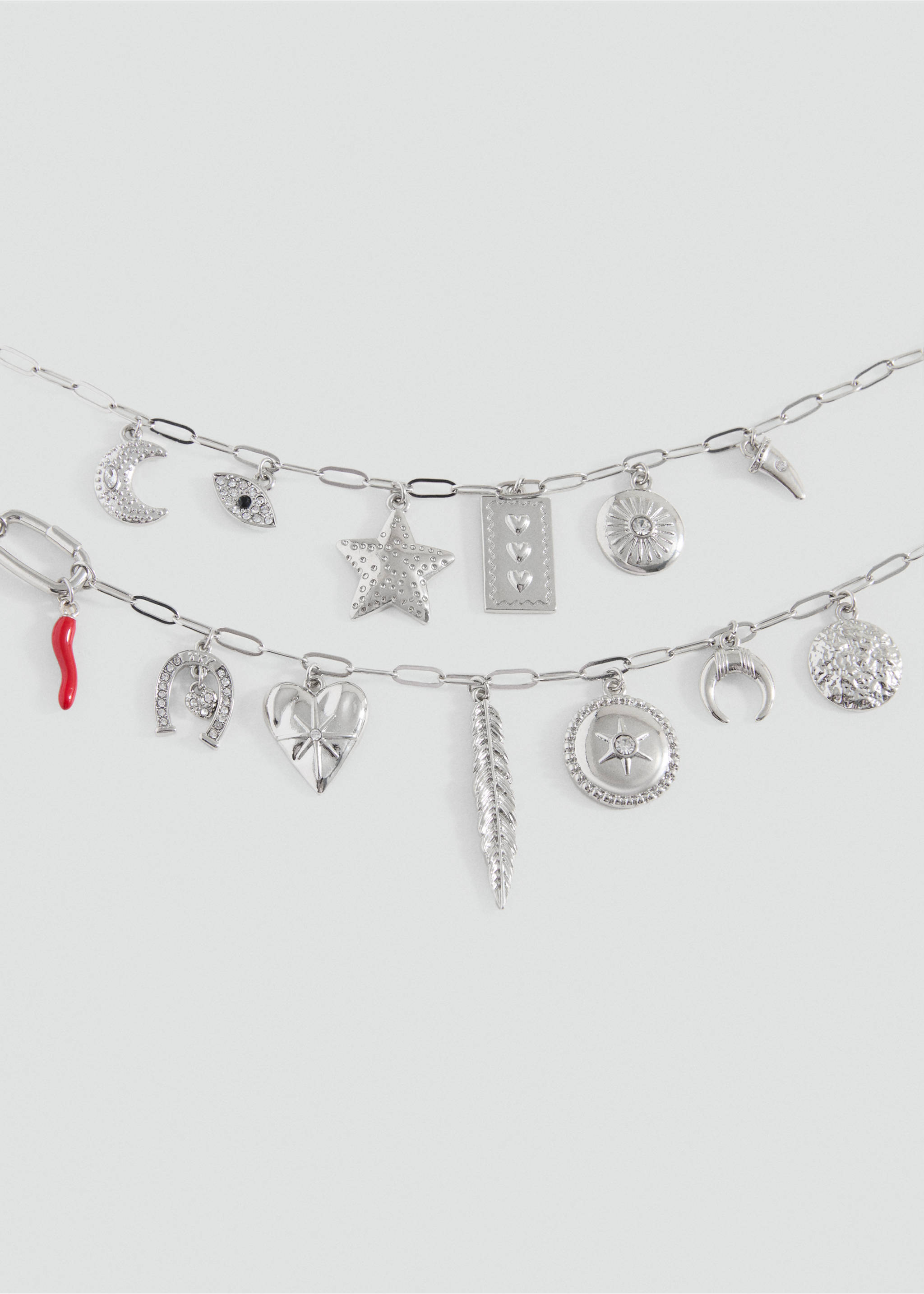 Collier pendentifs perles - Plan moyen, Argent. Ref: 17022034-00.