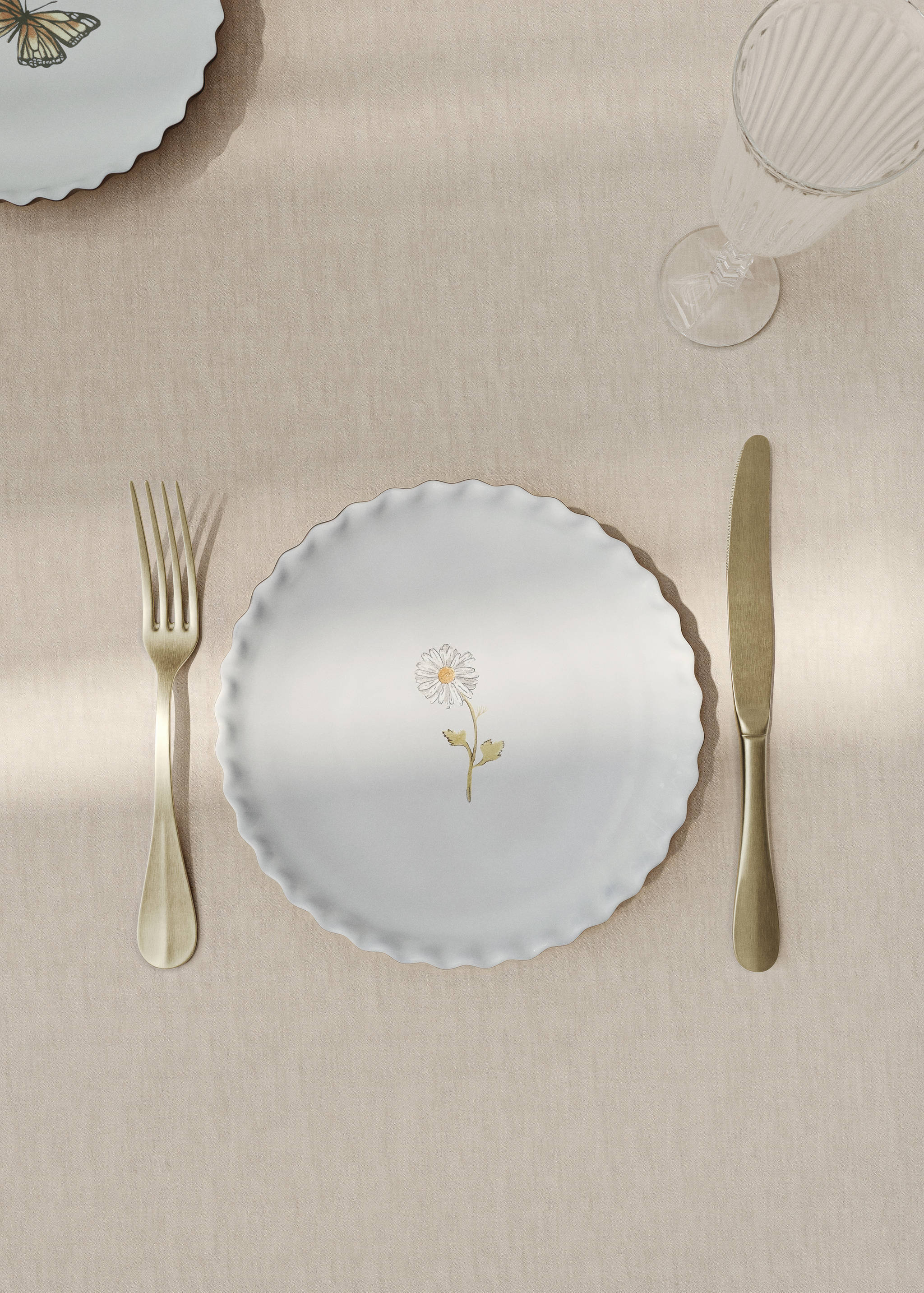 Stoneware dessert plate with pattern - General plane