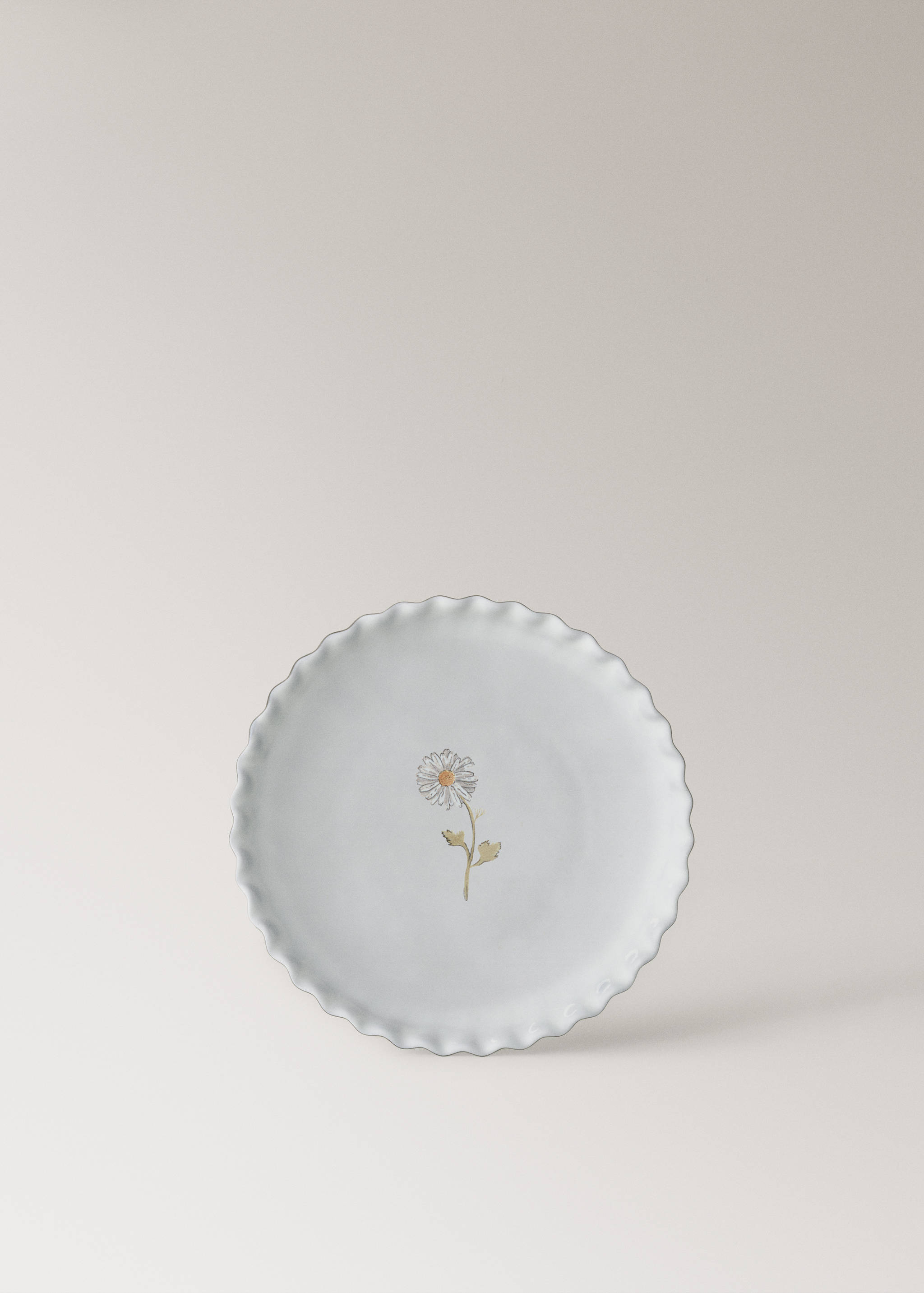 Stoneware dessert plate with pattern - Article without model
