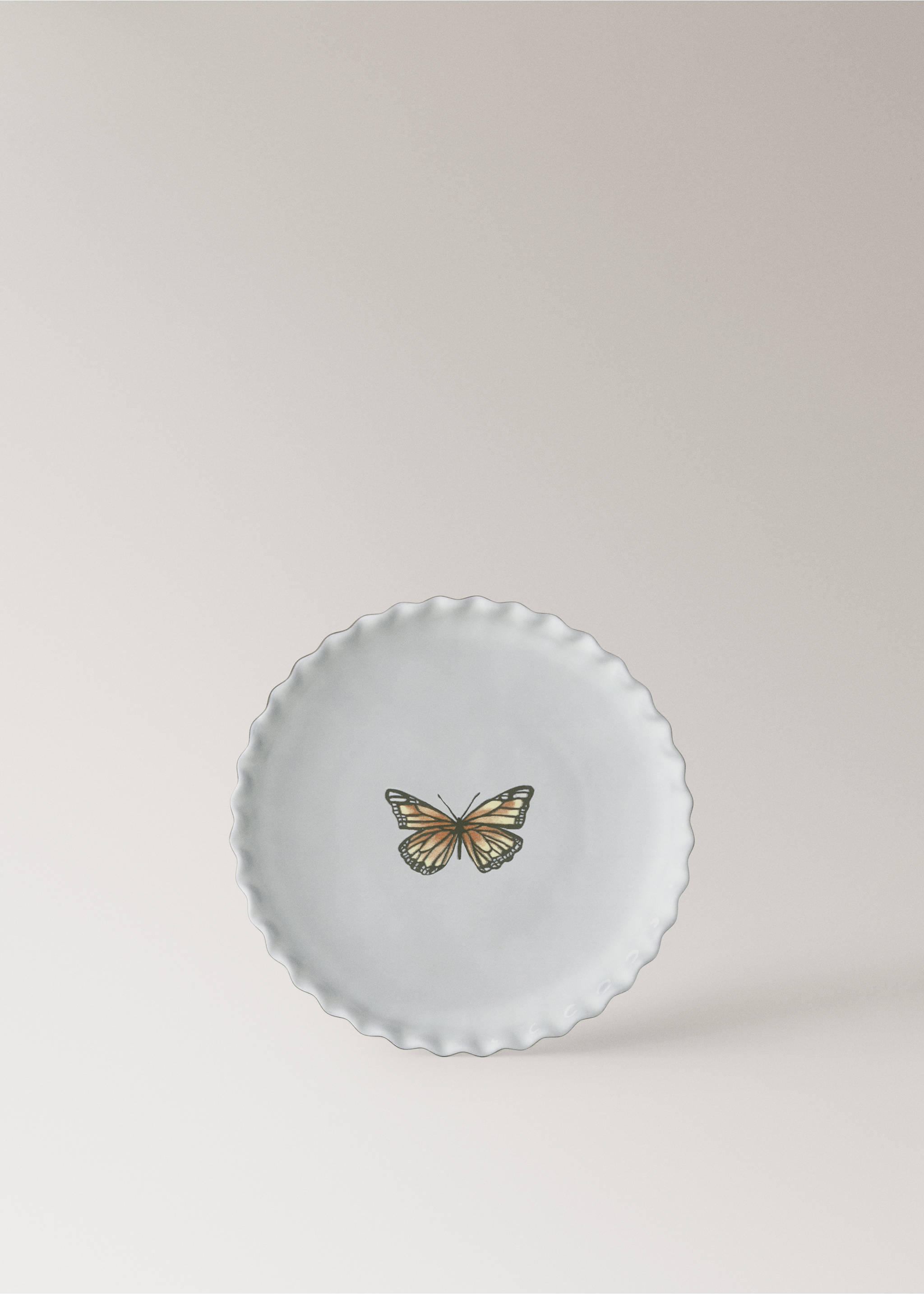 Stoneware dessert plate with pattern - Article without model, Curry. Ref: 17022037-00.