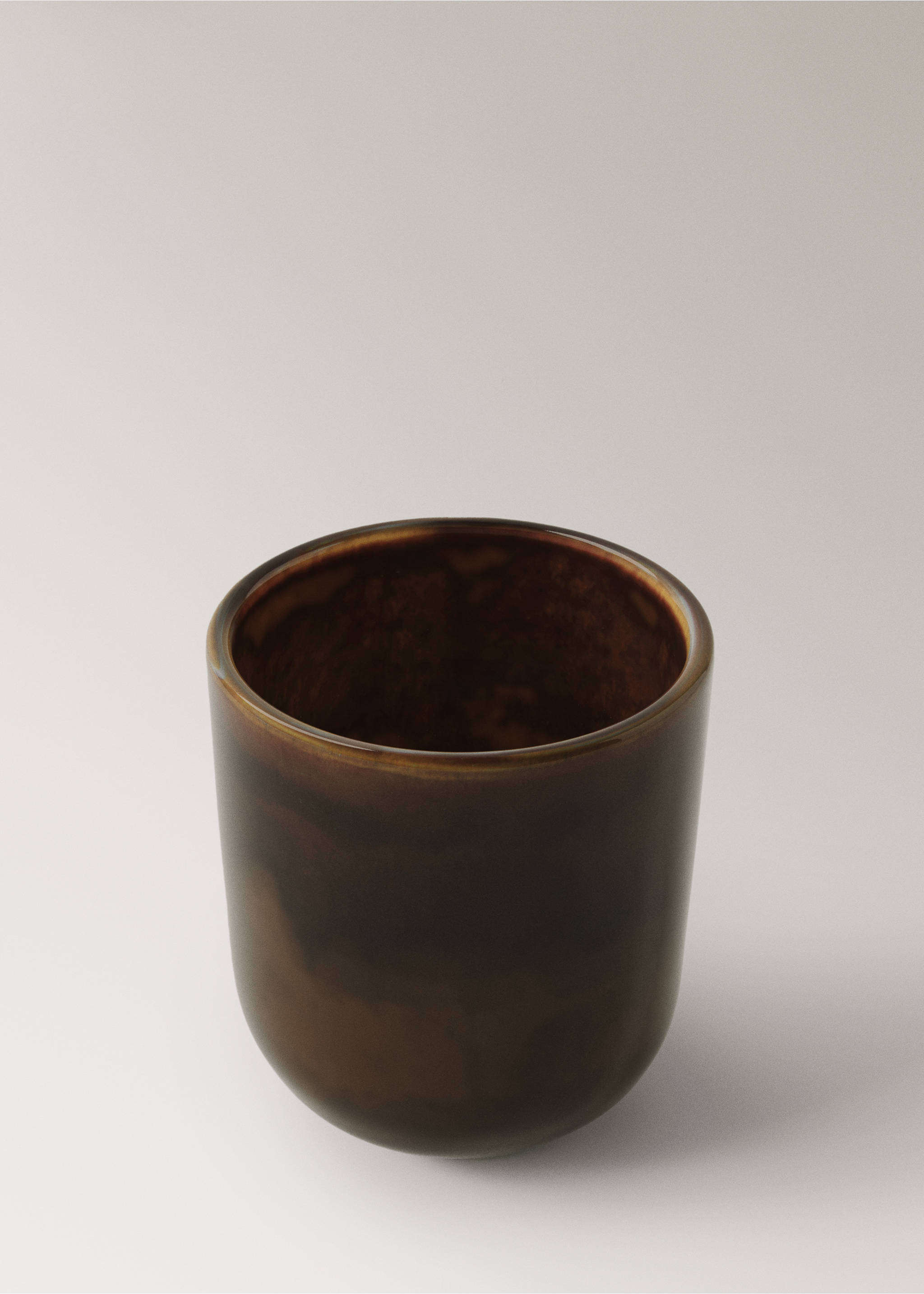 Stoneware cappuccino cup - Details of the article 1, Brown. Ref: 17022041-00.