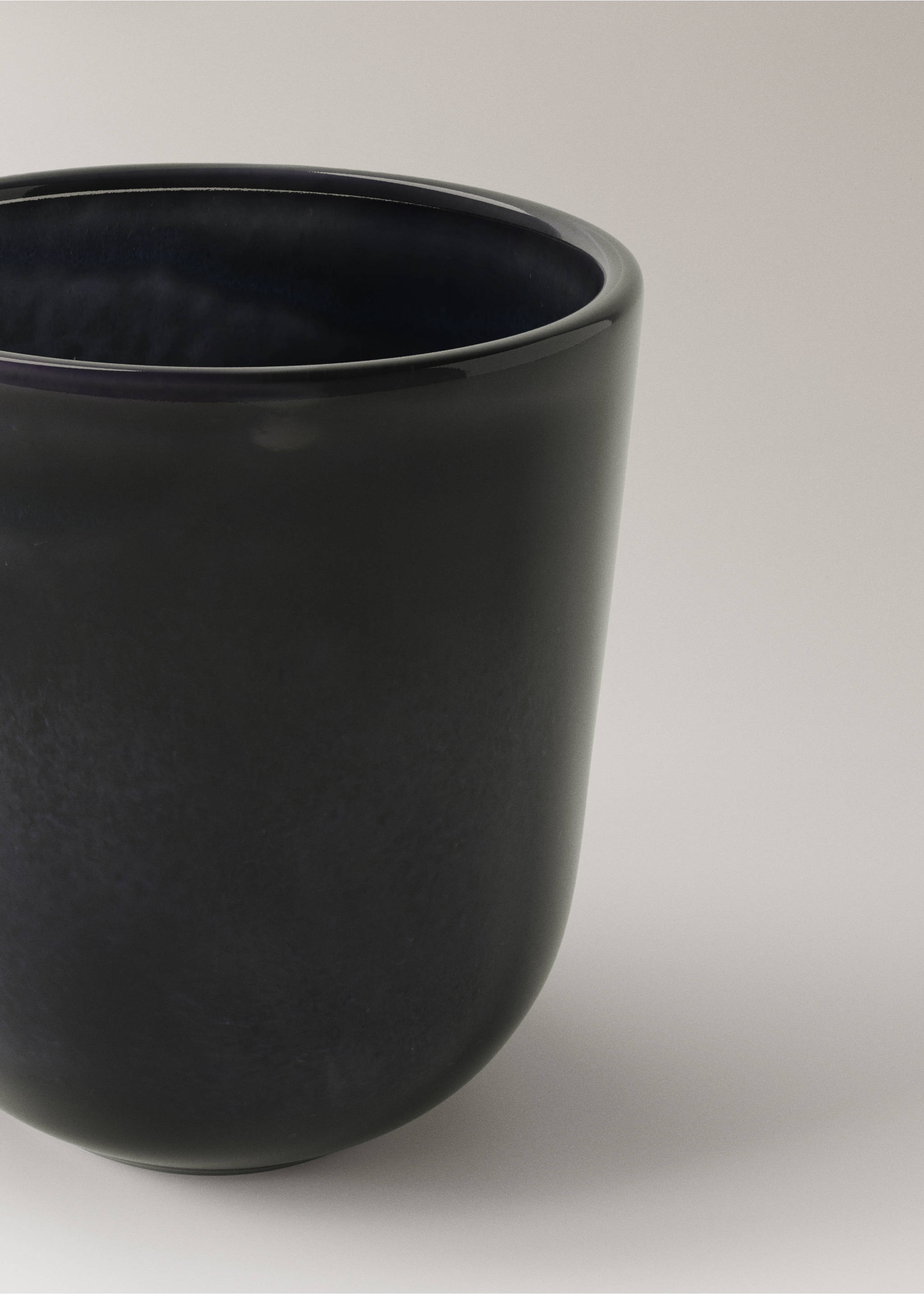 Stoneware cappuccino cup - Details of the article 2, Night Blue. Ref: 17022041-00.