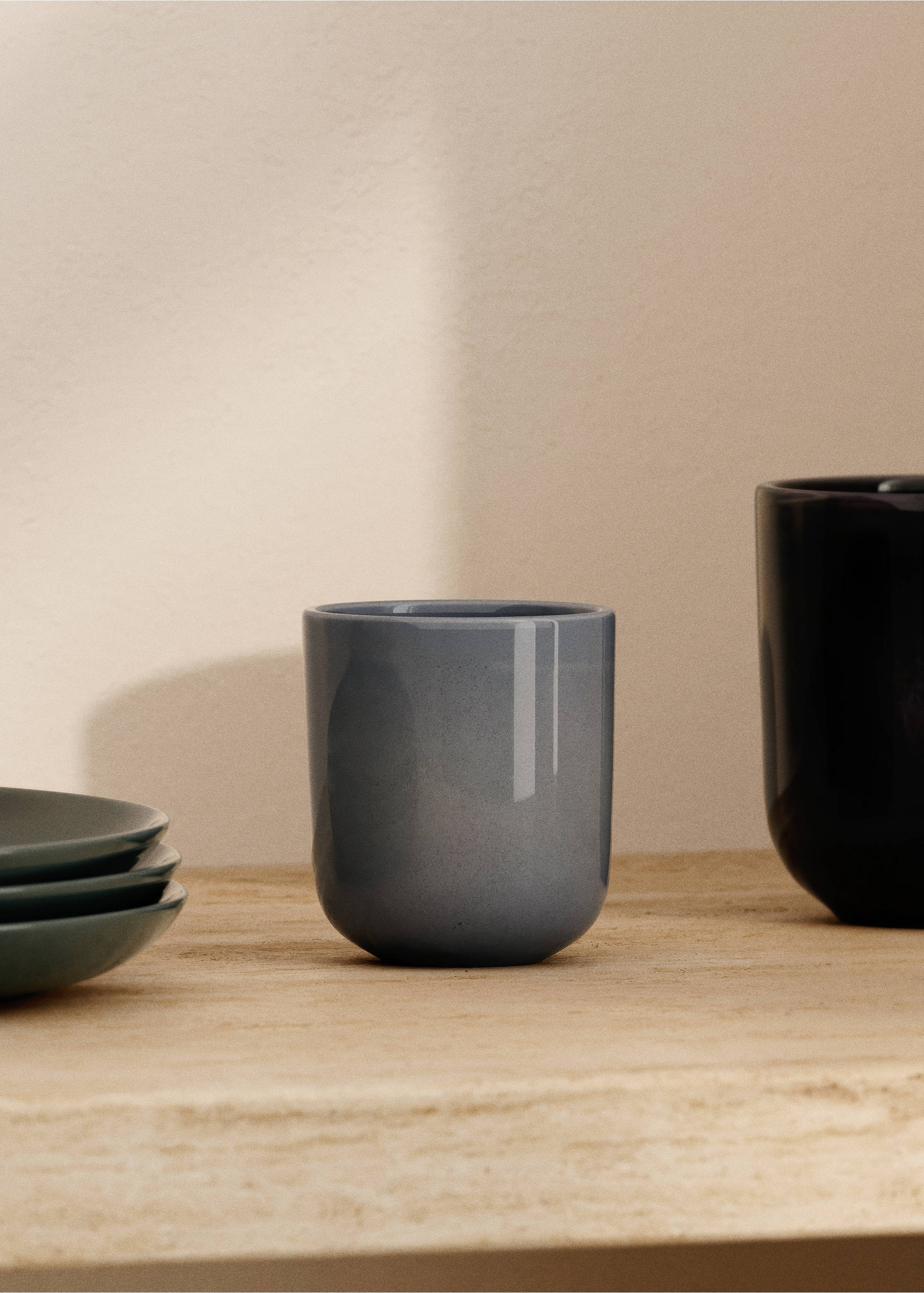 Stoneware expresso coffee cup - General plane, Ink Blue. Ref: 17022042-00.
