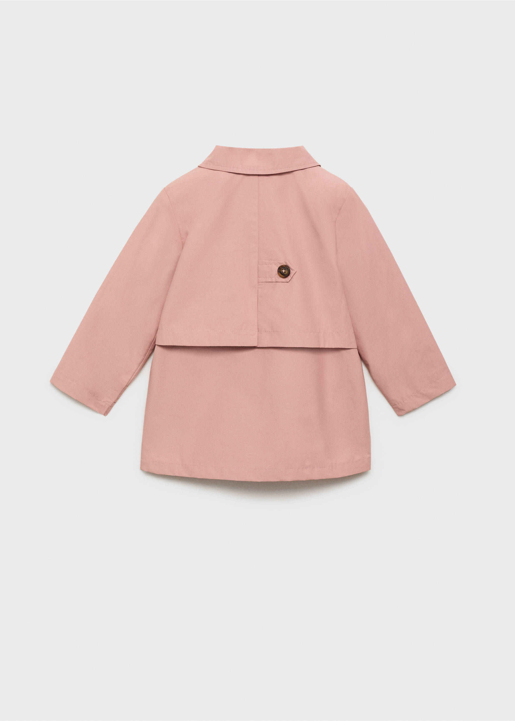 Cotton button-down trench coat - Reverse of the article, Pale Pink. Ref: 17022533-00.