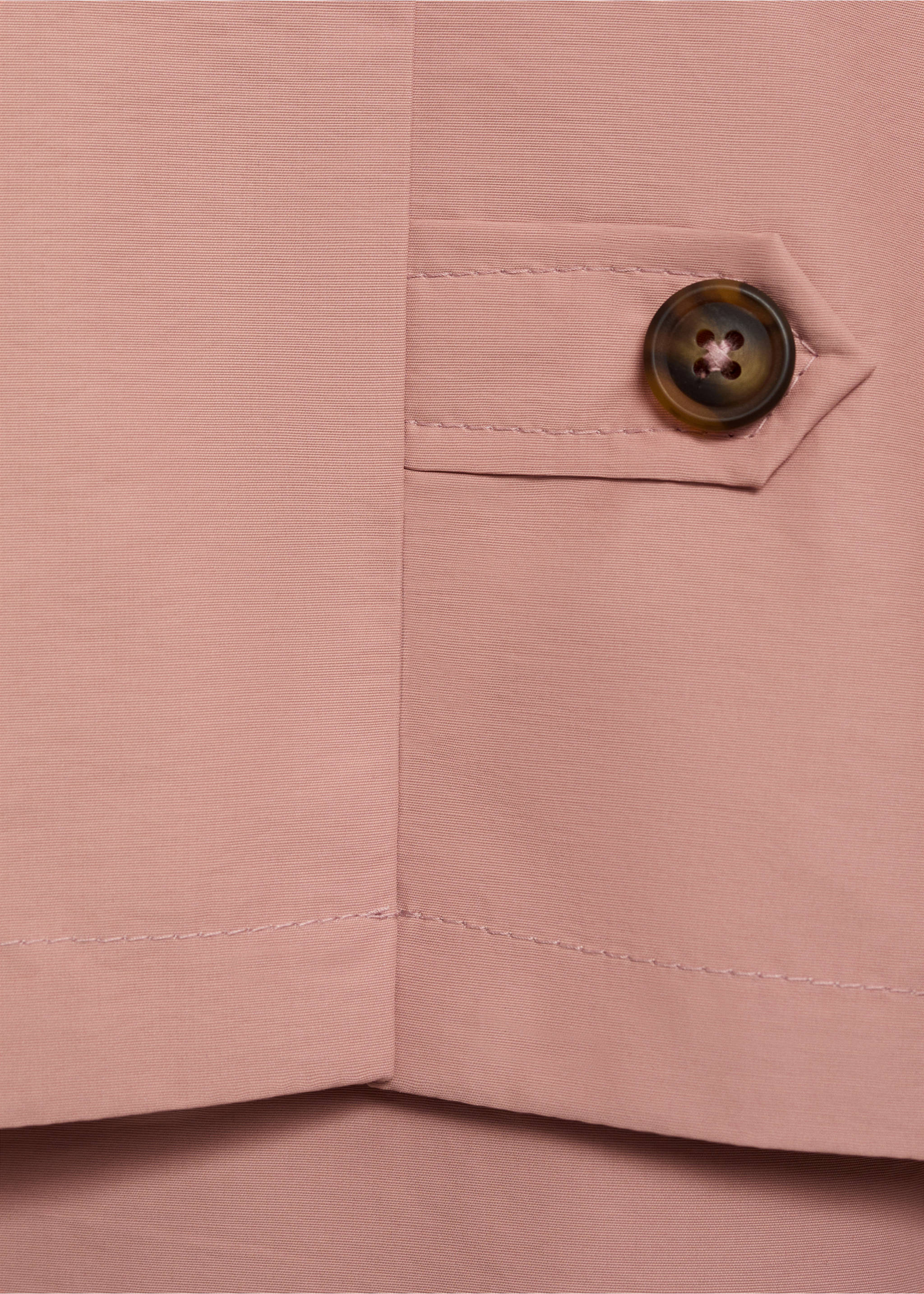 Cotton button-down trench coat - Details of the article 0, Pale Pink. Ref: 17022533-00.