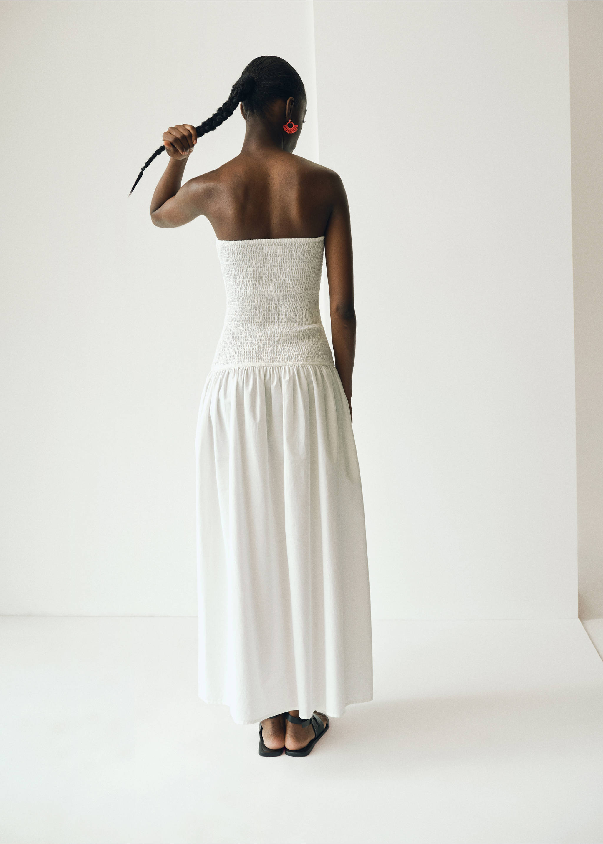 Strapless maxi-dress - Medium plane, Off White. Ref: 17022535-00.