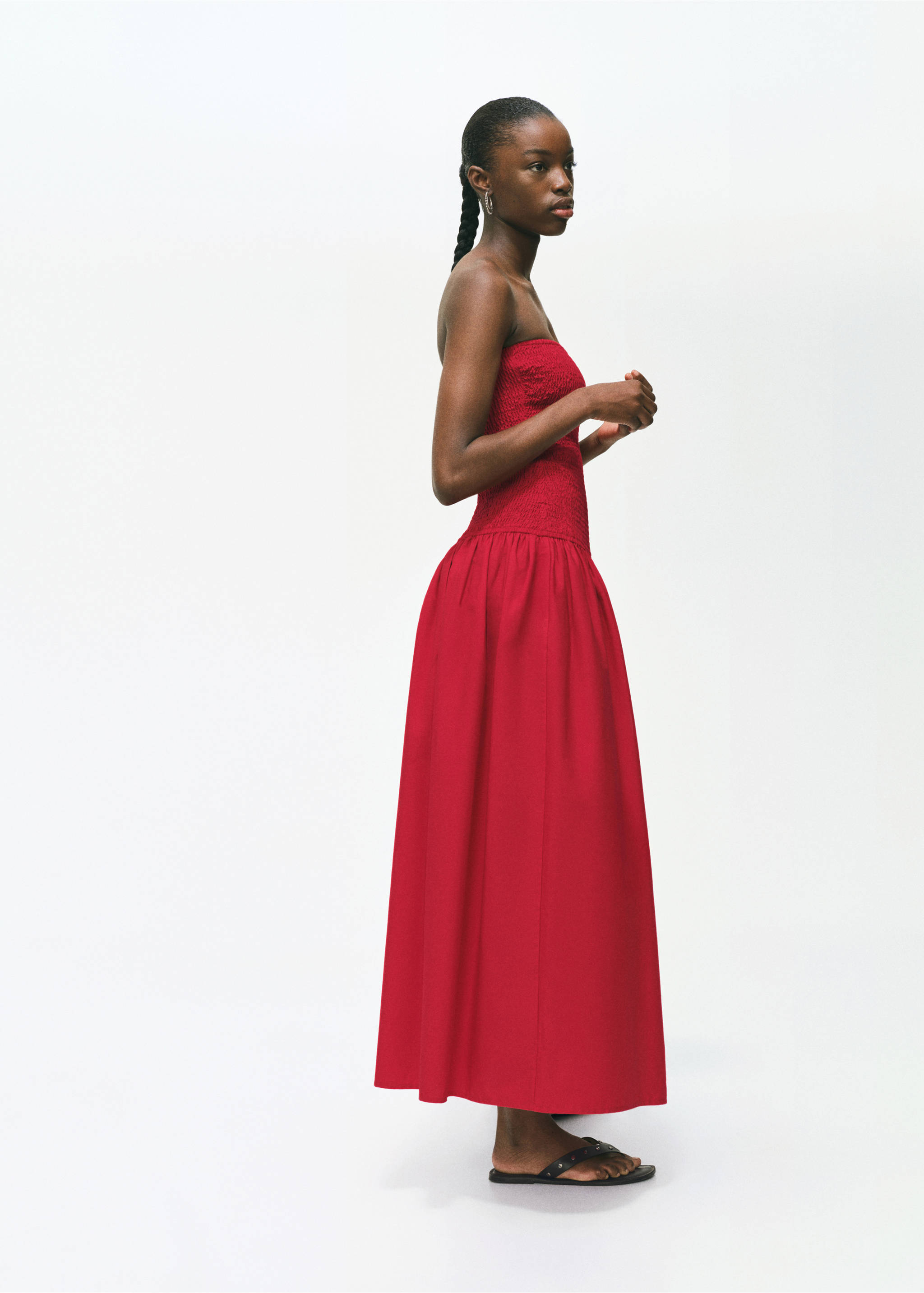 Strapless maxi-dress - General plane, Red. Ref: 17022535-00.