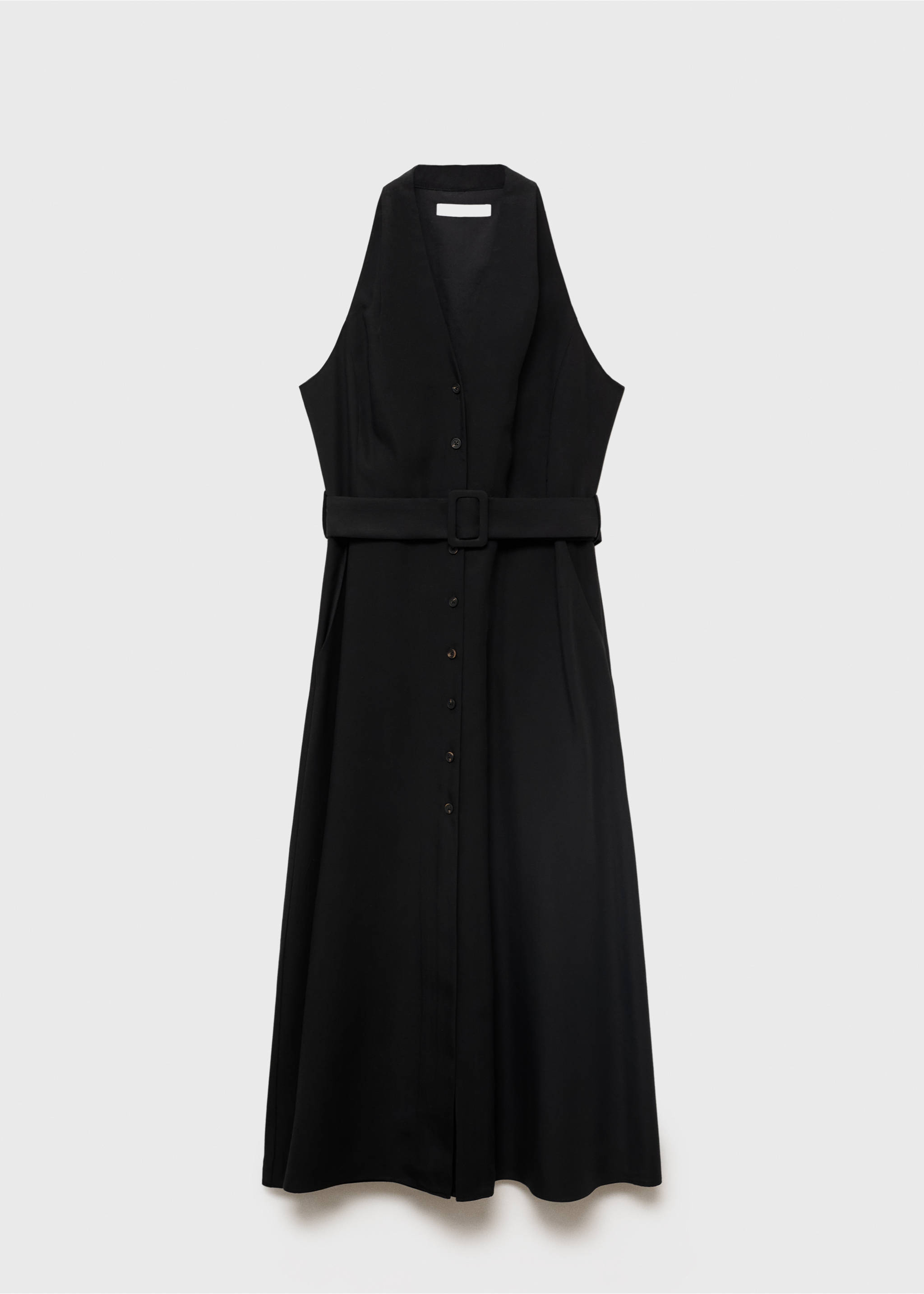 Lyocell-Kleid mit Gürtel - Artikel ohne Model, Schwarz. Ref: 17022536-00.