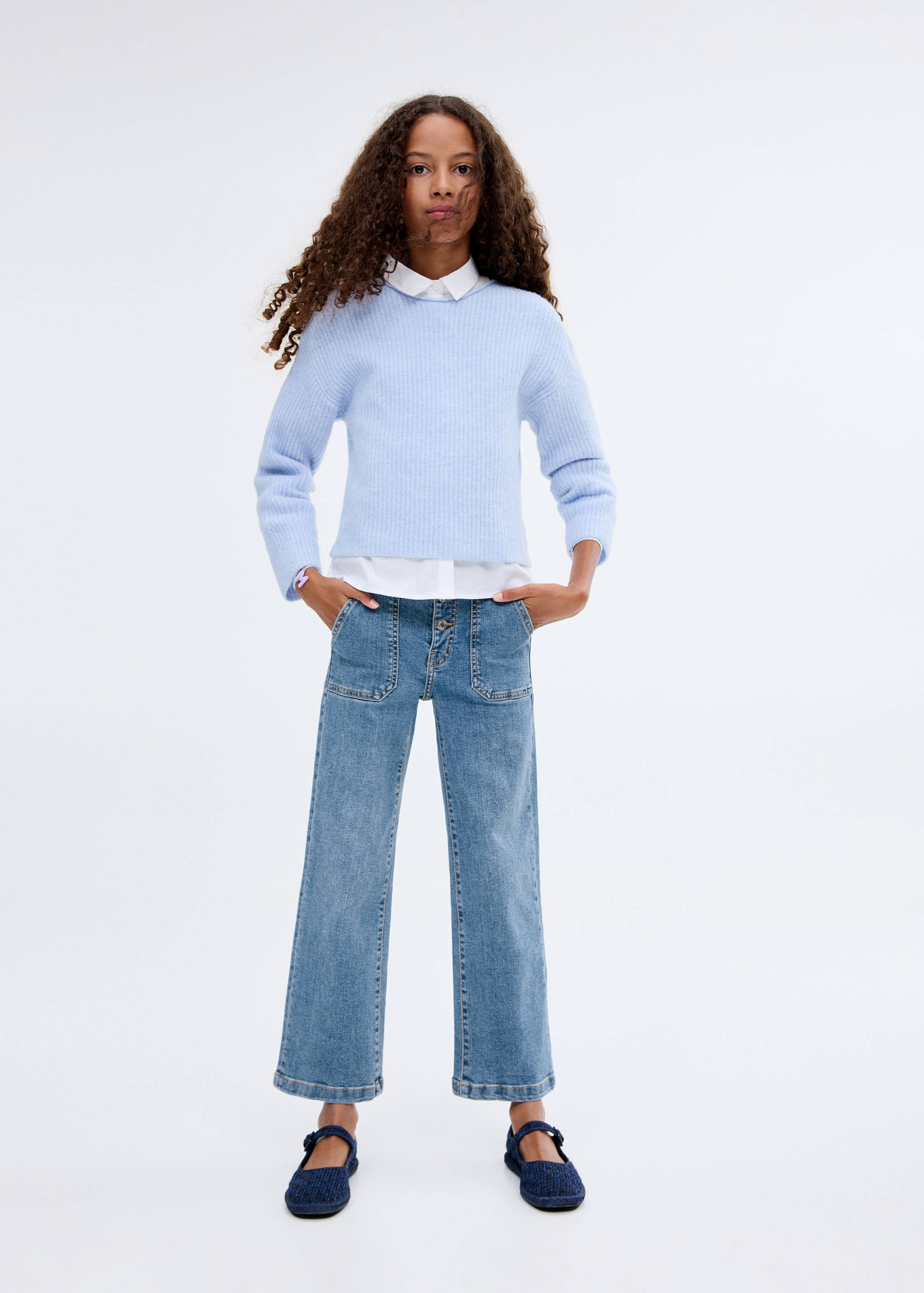 Jeans rectos bolsillos - Plano medio