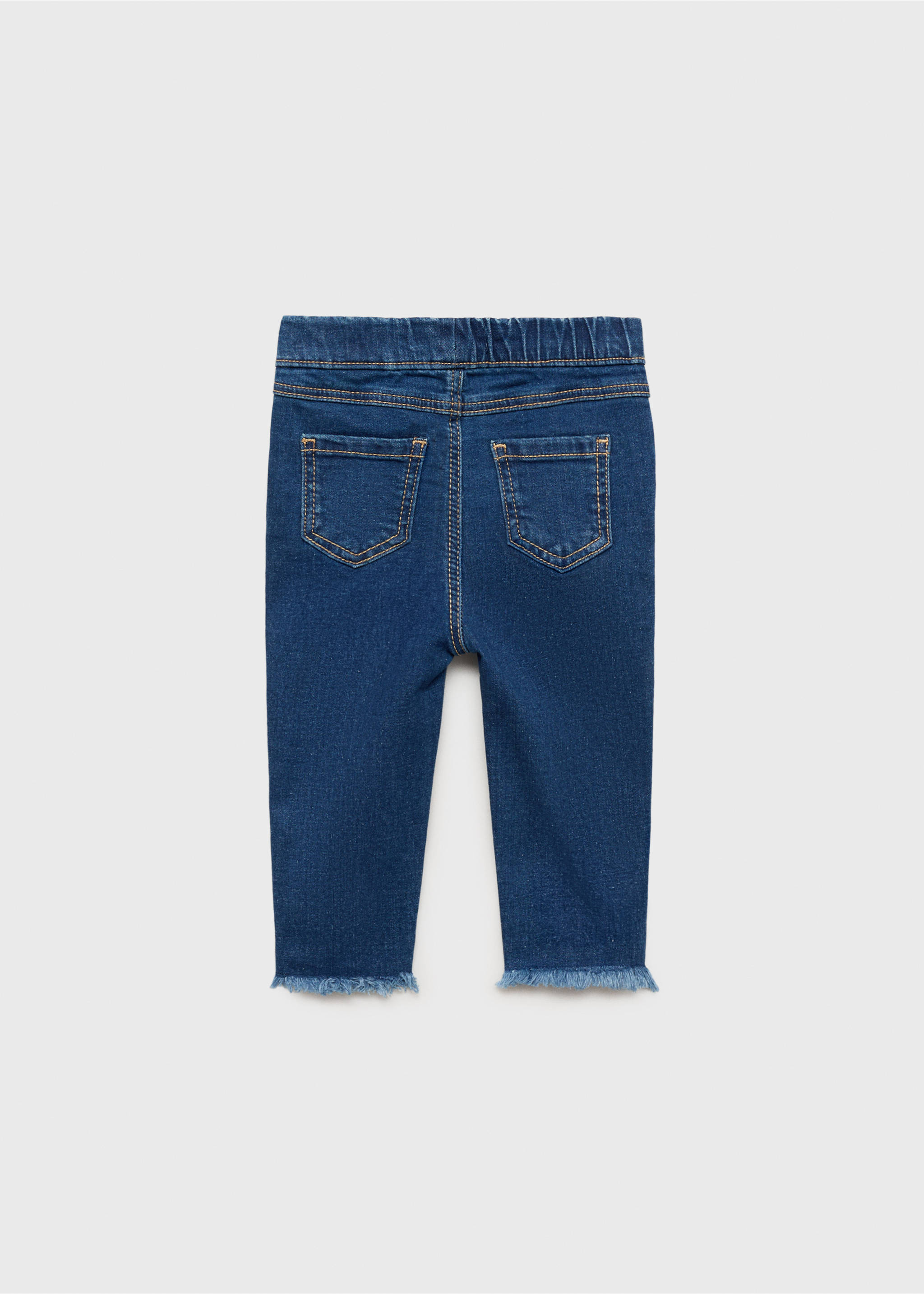Skinny jeans with frayed hem - Reverse of the article, Dark Blue. Ref: 17022540-00.