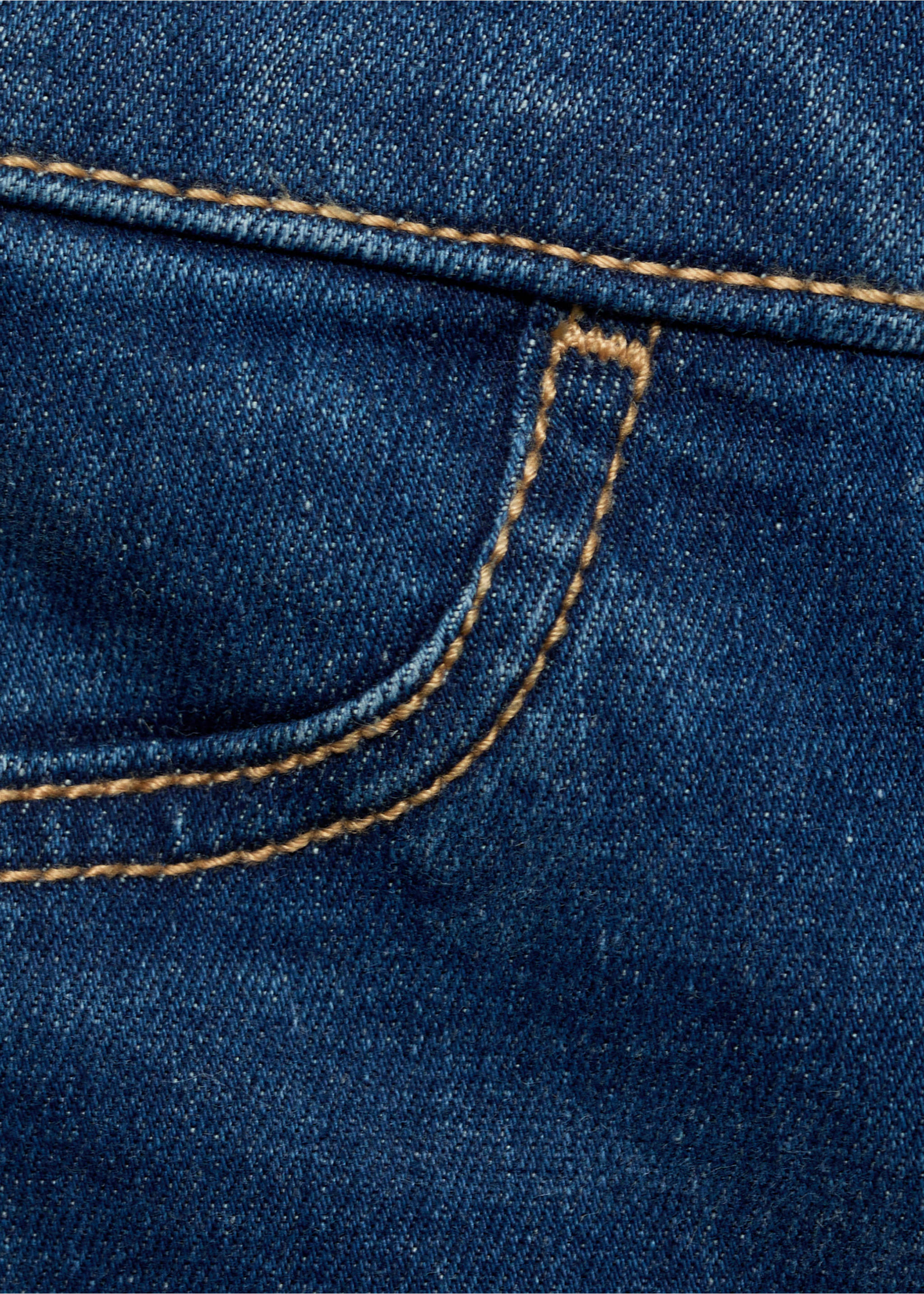Skinny jeans with frayed hem - Details of the article 8, Dark Blue. Ref: 17022540-00.