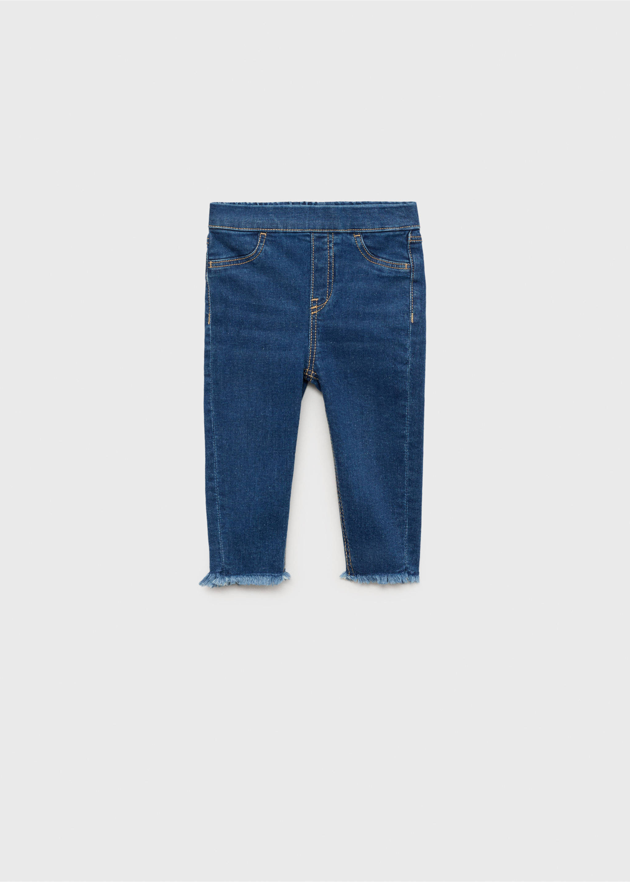 Skinny jeans with frayed hem - Article without model, Dark Blue. Ref: 17022540-00.